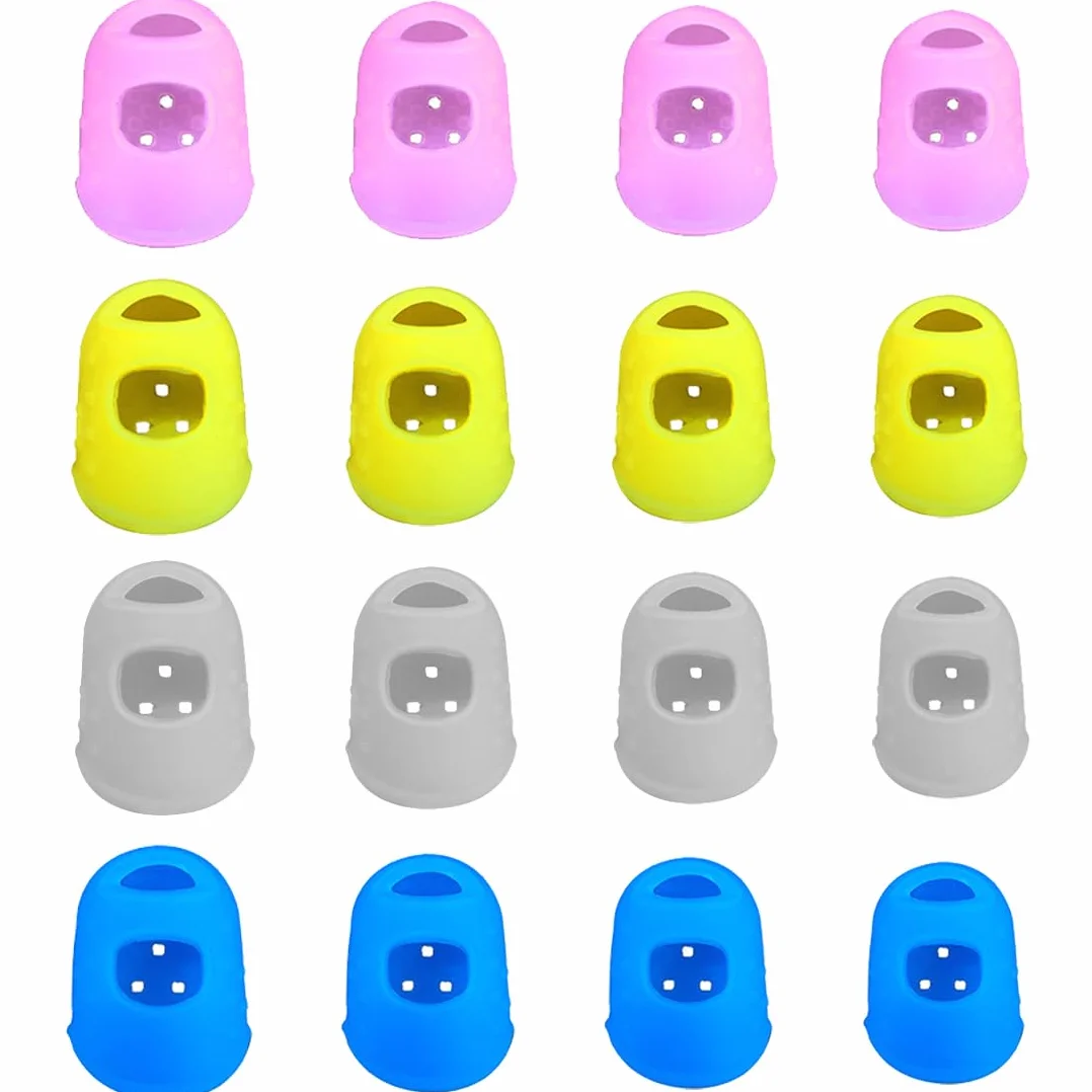 Protezioni per Dita in Silicone Antiscivolo Riutilizzabili 16 Pezzi 4 Misure
