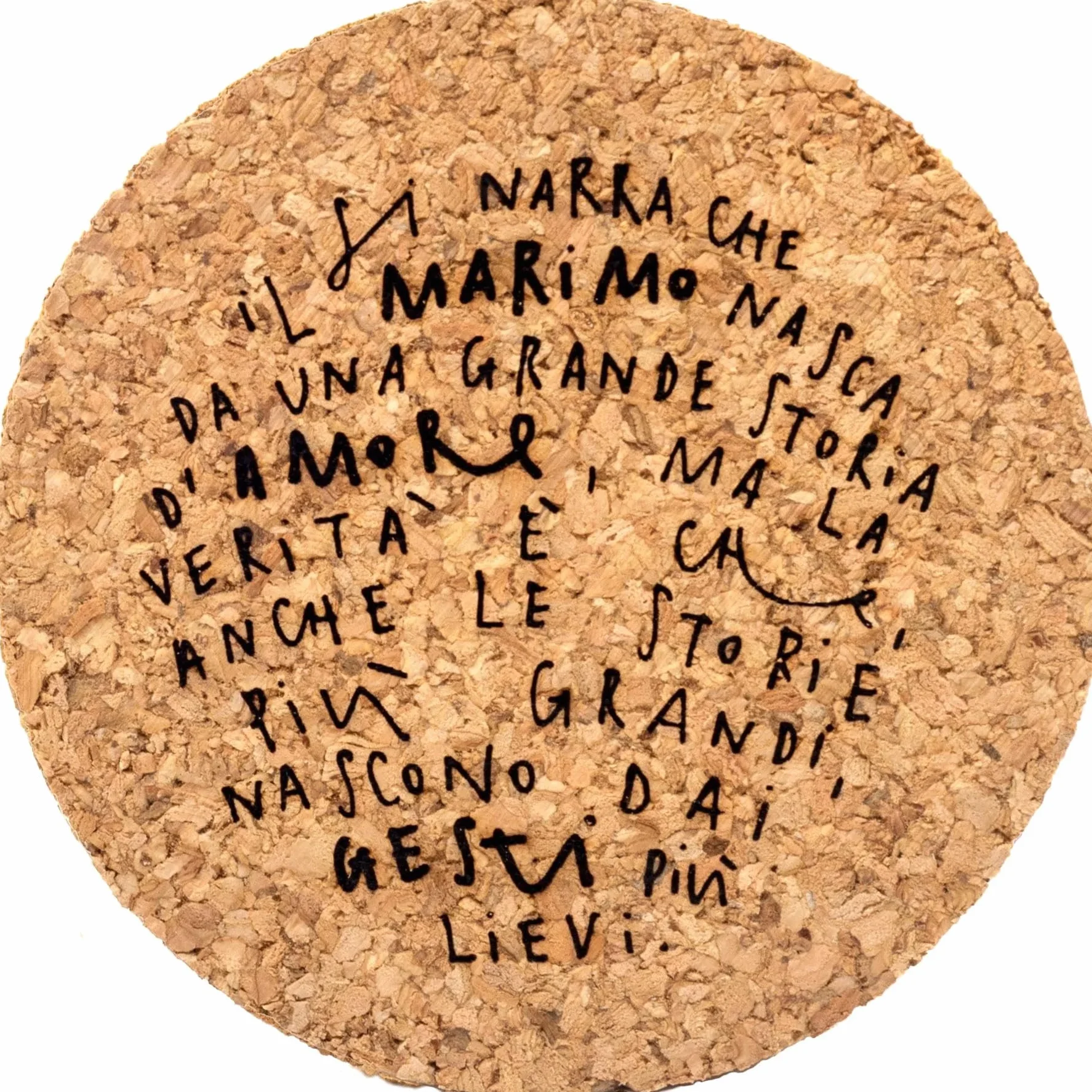 KAKI La Felicità è Nelle Piccole Cose Marimo Coppia Originale Vaso Vetro con Tappo Sughero Leggenda, Artigianale, Fondale Naturale, Diametro 8cm, Altezza 11cm, Made in Italy