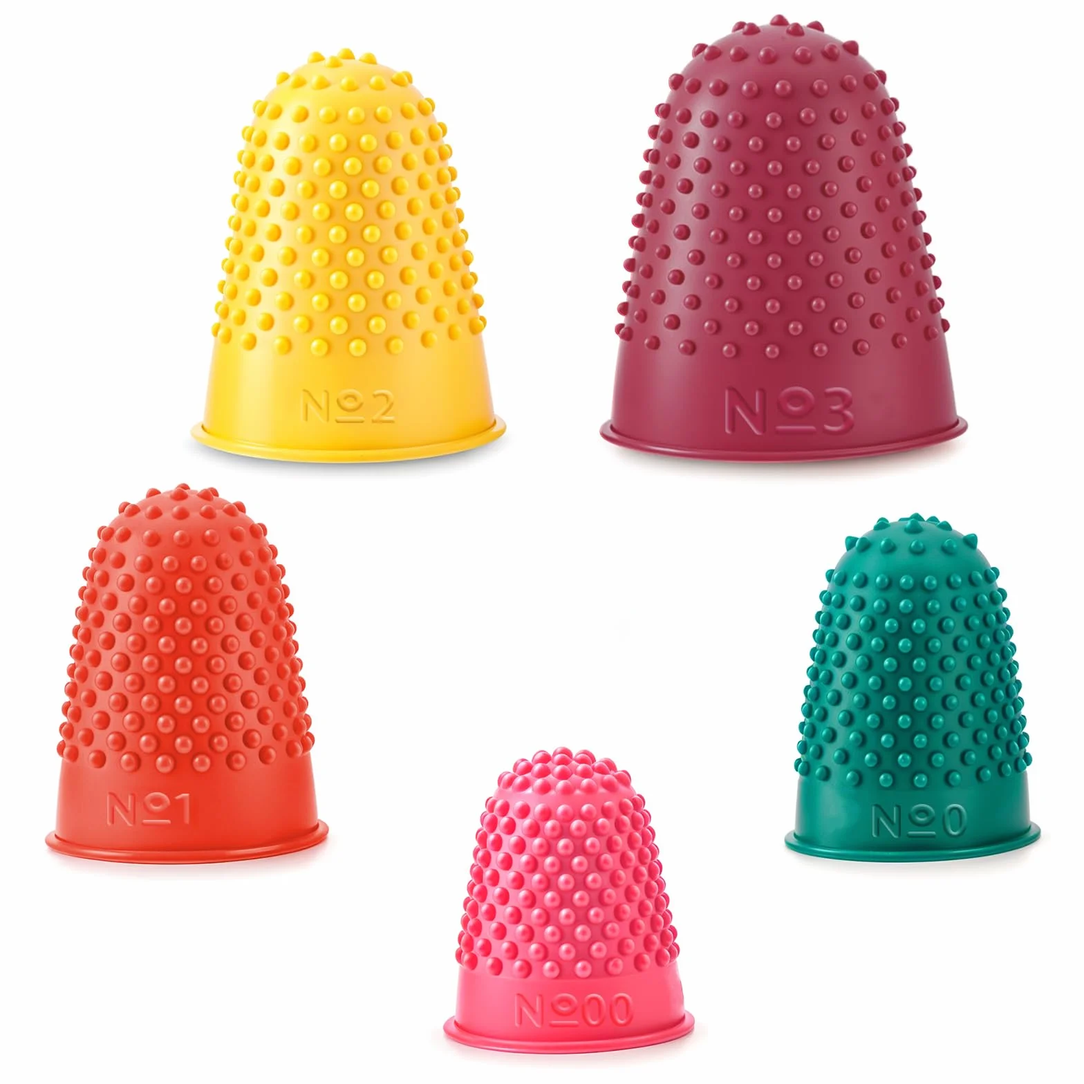 Protezioni per dita in silicone riutilizzabili, 5 misure e colori, per contare denaro e scrivere