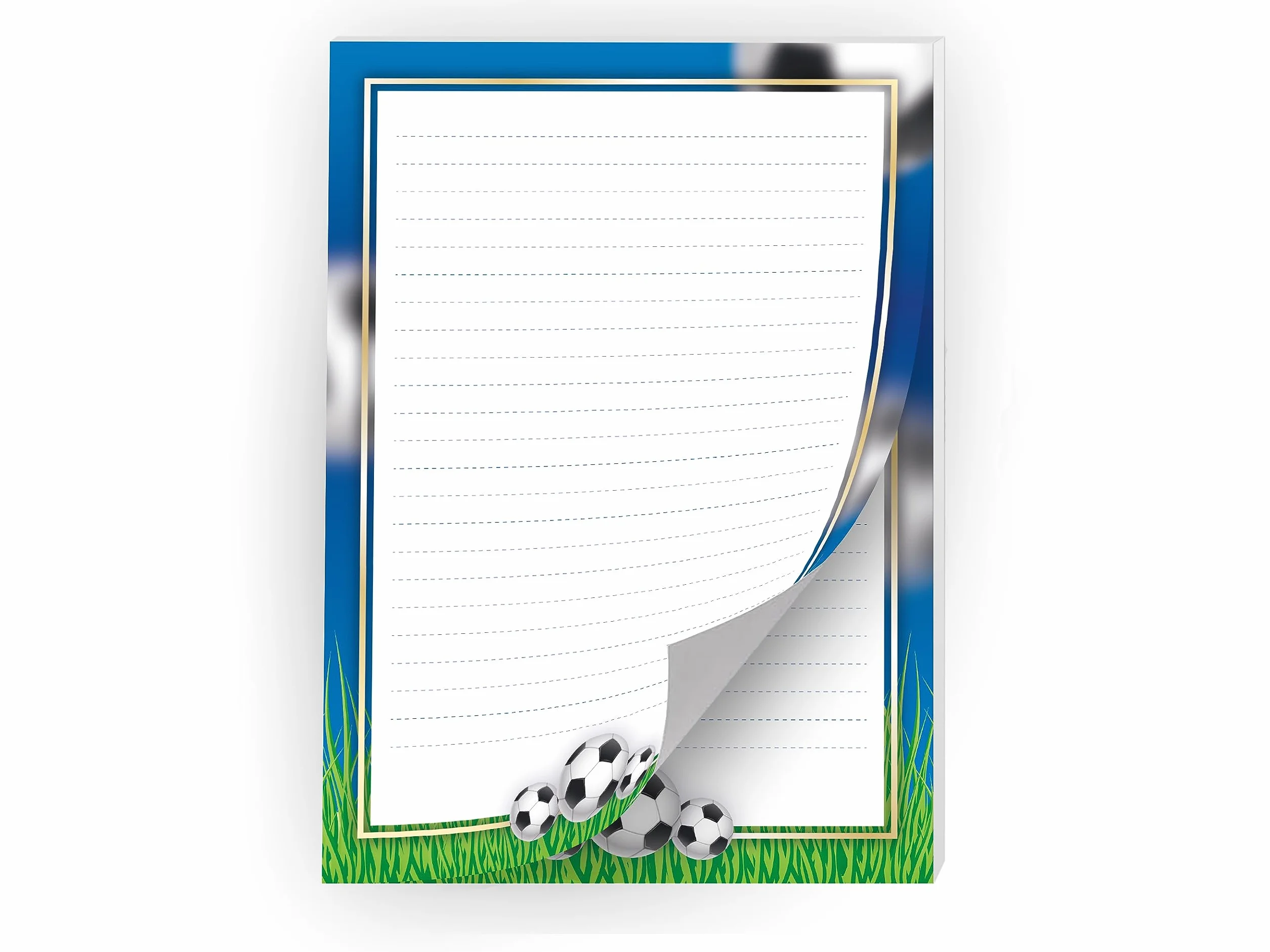 Calcio Set di Carta da Lettere A4 con Buste 25 Fogli 15 Buste Blu