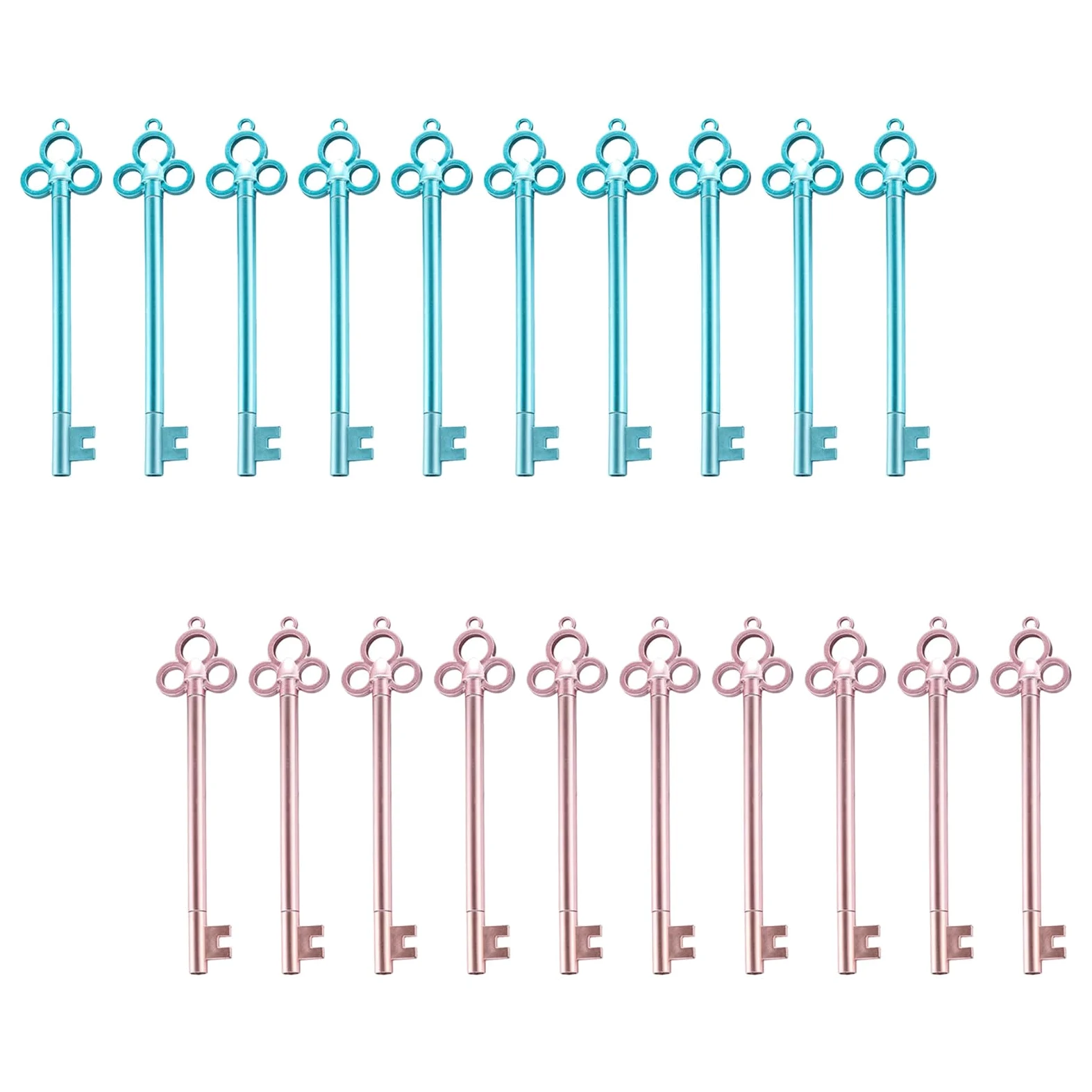 Gatuida 40 Penne Gel a Forma di Chiave Vintage, Penne a Sfera da 0,5 Mm Blu e Rosa, Set da 40 Pezzi per Studenti e Ufficio, Accessori Scrittura Originali per Scuola e Regali