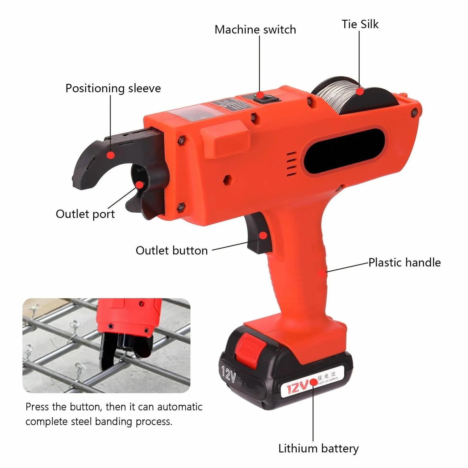 Macchine rilegatrici Macchina di rilegatura del livello dell'armatura 12 V Automar Automar Automar Idless Rechable Lessing Machine Braining Toying Strumento Rilegatrice
