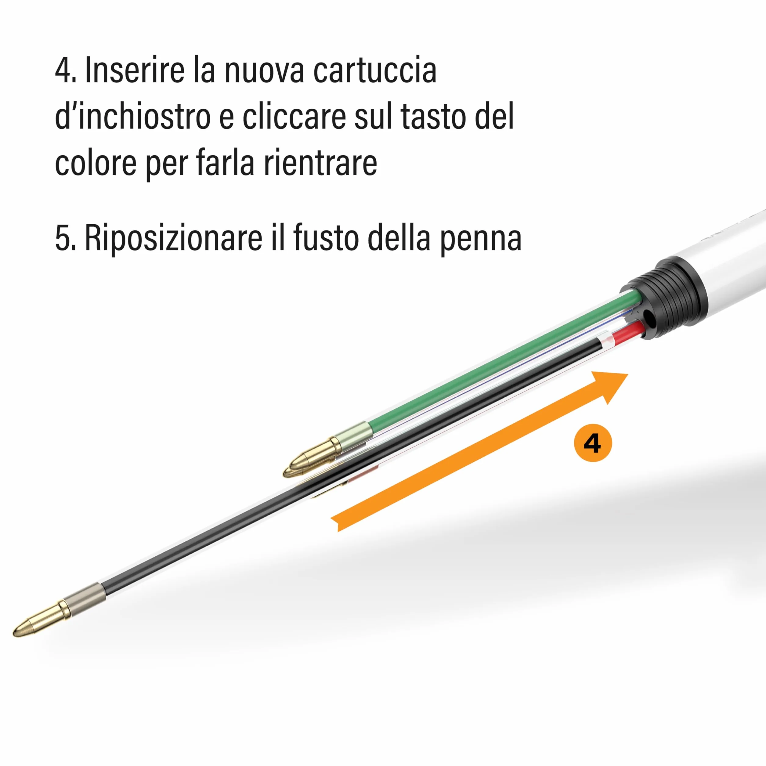 BIC 4 Colori Hydro Dipping Penne Multicolore Set di 5 Penne a Sfera A Scatto Cancelleria