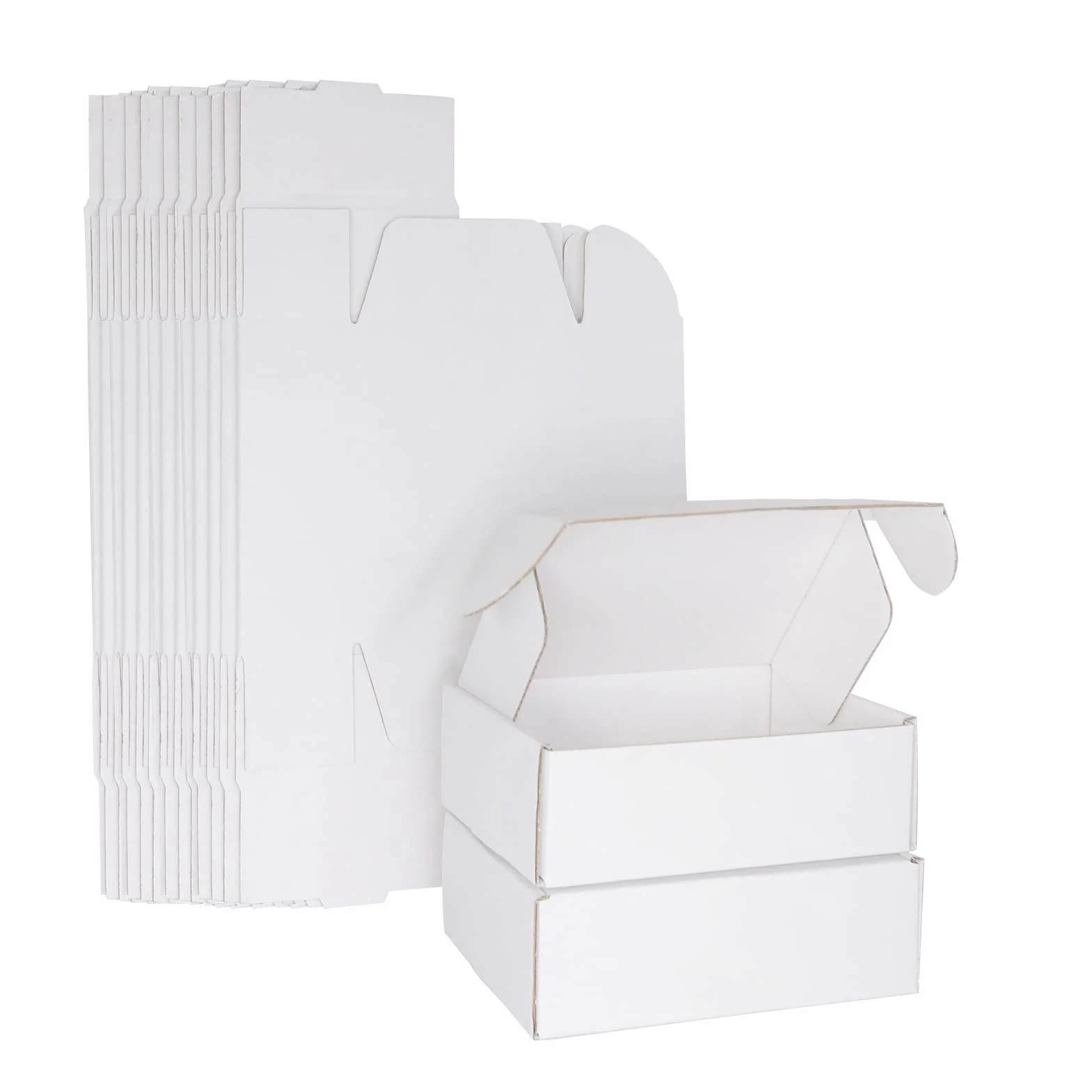 Scatole di spedizione in cartone ondulato, bianca 150x100x50mm piccoli pacchetti postali per l'invio, scatole di imballaggio marrone per affari, stoccaggio o regalo (25 pezzi)