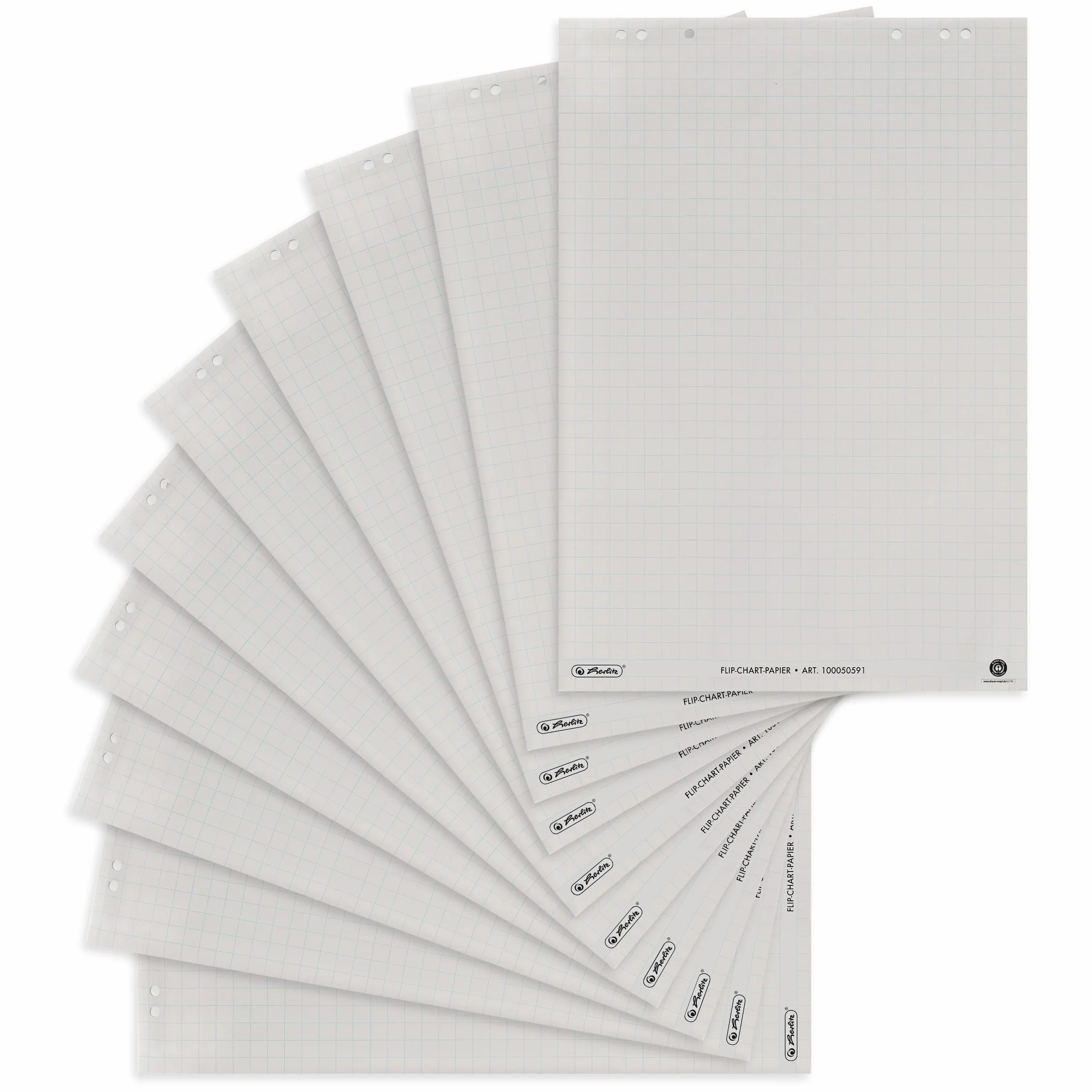 Landre 100050591 - Confezione da 10 blocchi di fogli per lavagna, 68 x 99 cm, 20 fogli per blocco, 80 g/m², colore: Bianco