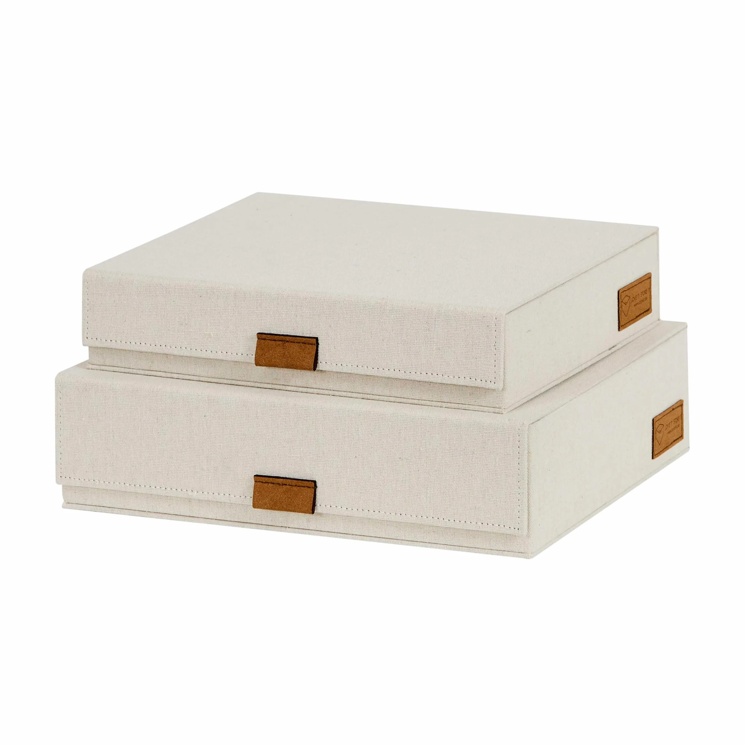 LOVE IT STORE IT - Premium - Scatola con coperchio, set di 2, portadocumenti A4, coperchio in lino, chiusura magnetica 28x23x6 cm & 31x25x8 cm