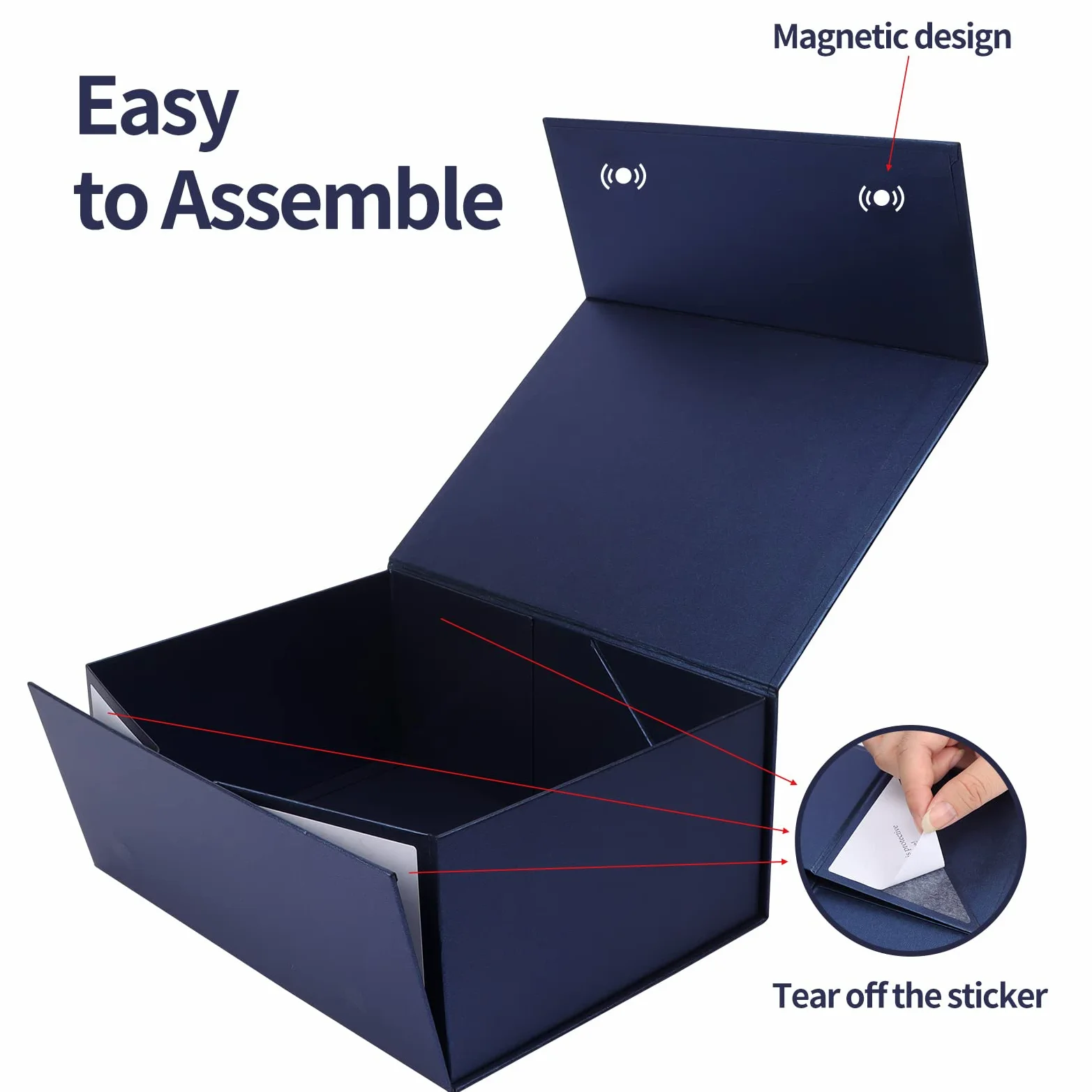 Giftgarden Confezione da 4 scatole regalo blu 20,5 x 12,5 x 10,1