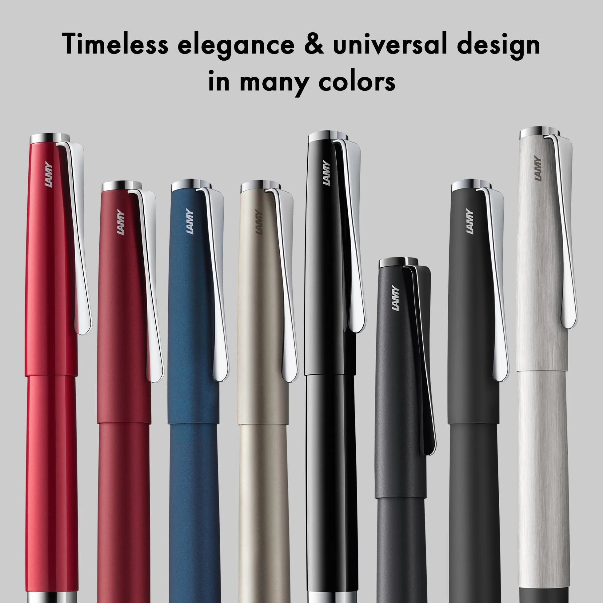 Lamy studio pianoblack roller - universale con involucro elegante in metallo - con clip a forma di elica e larghezza di tratto M - con refill roller M 63 nero