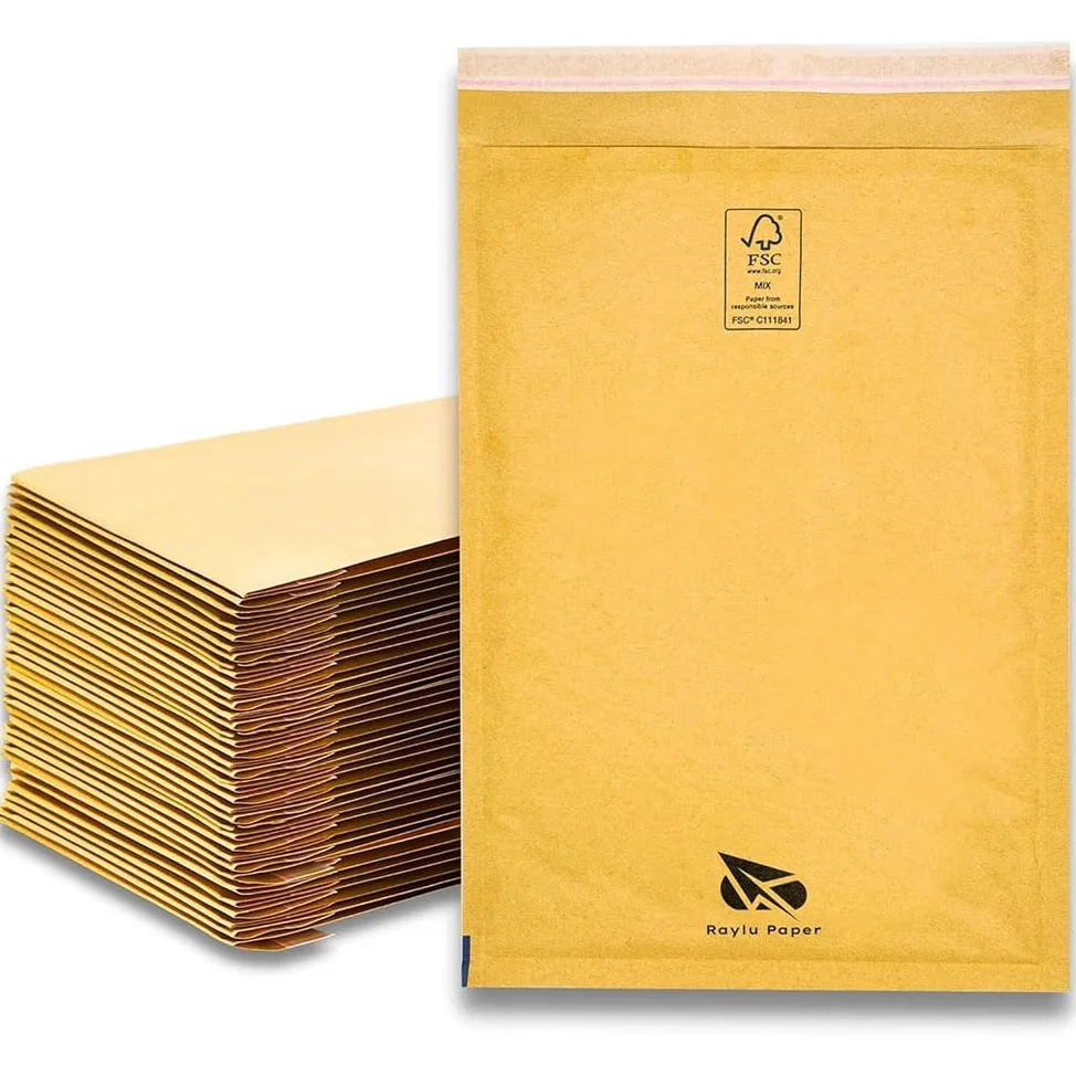 Confezione da 50 Buste Imbottite in Carta Kraft Marrone – Autoadesive, Leggere e Resistenti, Ideali per Documenti e Spedizioni pluriball/A/240x330mm