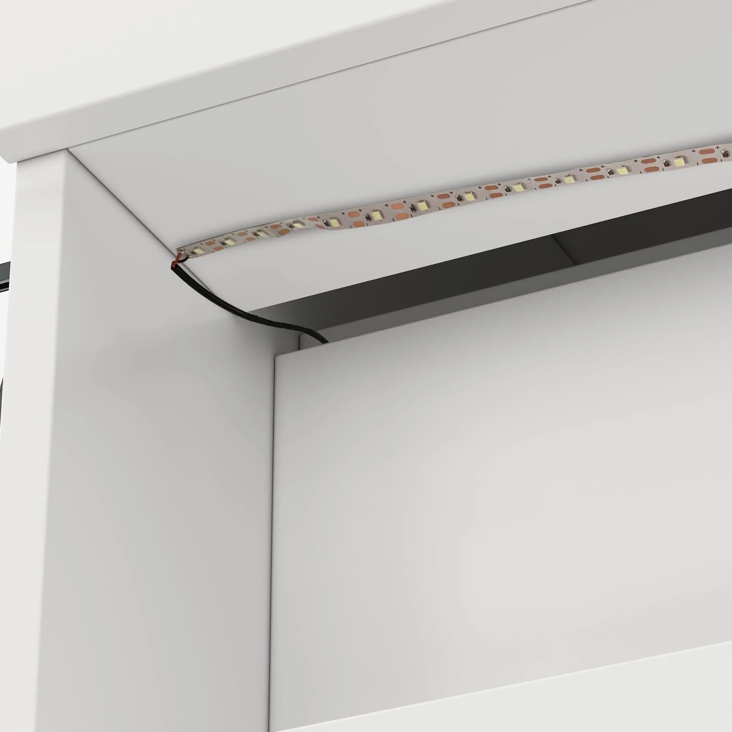 Banco reception con luce e cassetti, reception in bianco, cassette di ricevimento, bancone dell'ufficio, per sale aziendali, reception alberghiere, negozi di frutta 50 x 120 x 100 H cm