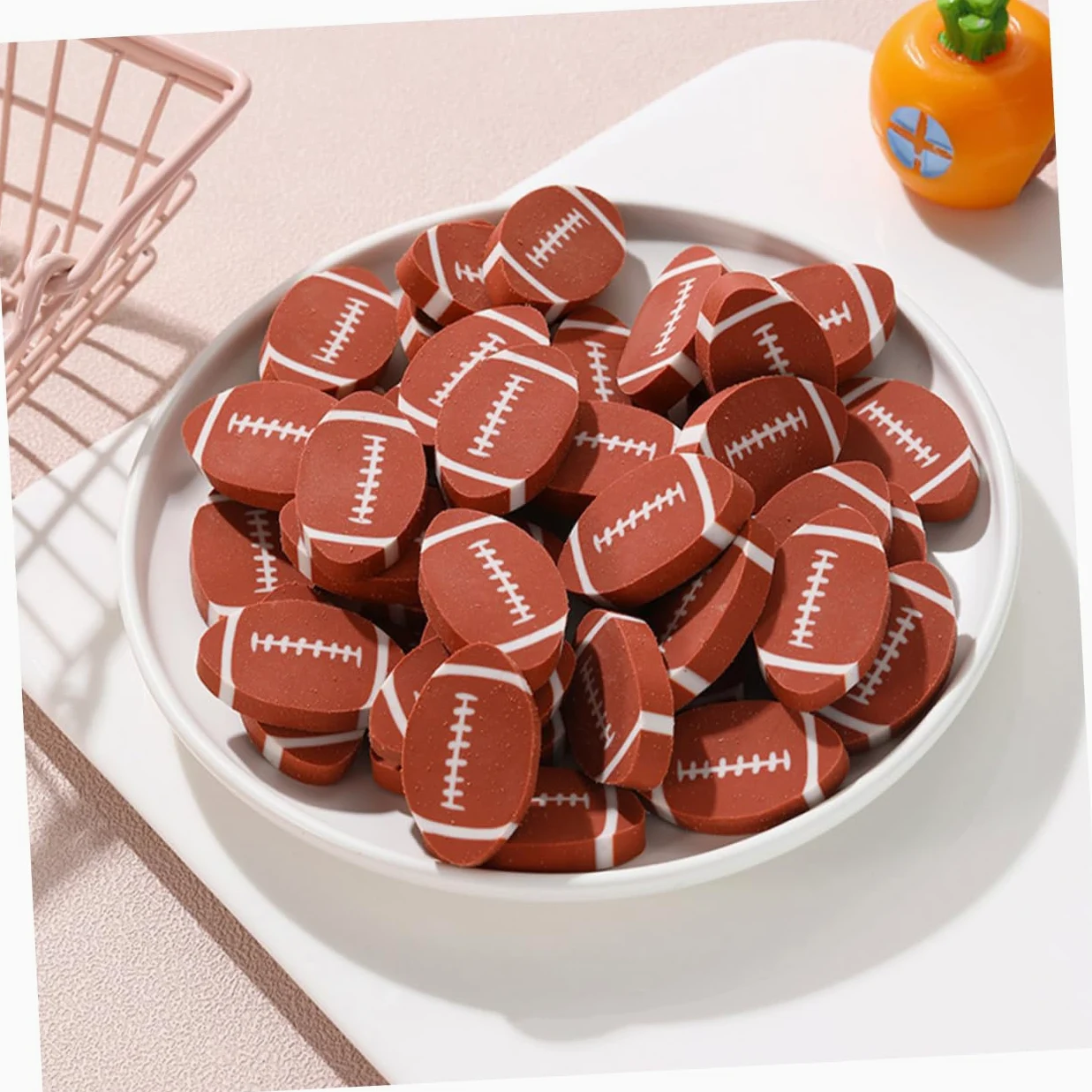Gomme da Cancellare Rugby Cartone 100 Pezzi Tpr per Scolari | Festa Scuola Decor, Holiday Stationery, Drawing Art Eraser, Student Eraser, Drafting Supply