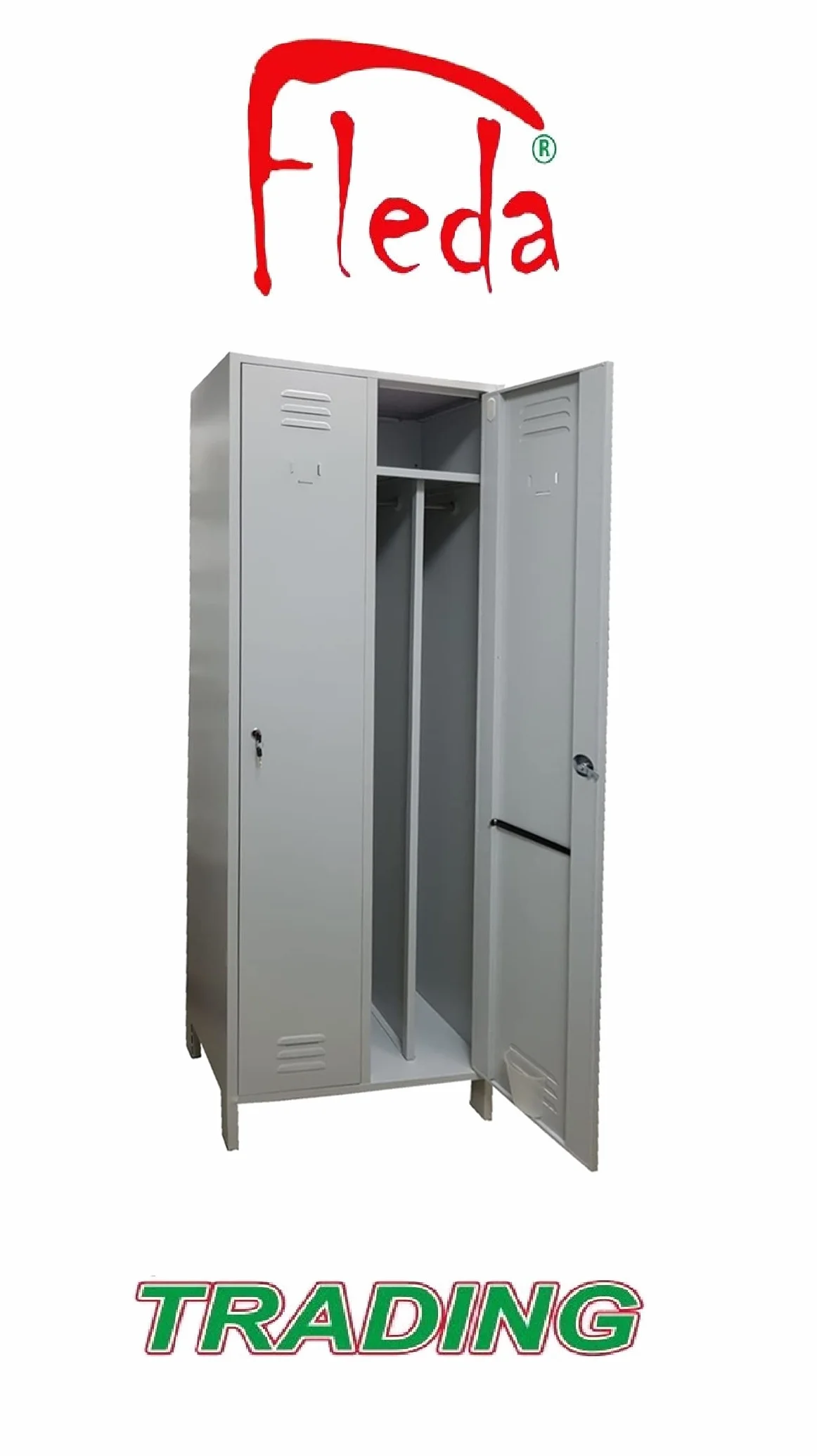 Armadio Armadietto Spogliatoio in metallo Sporco/Pulito 2 Posti Salva Spazio Dim. 68x34x180h cm
