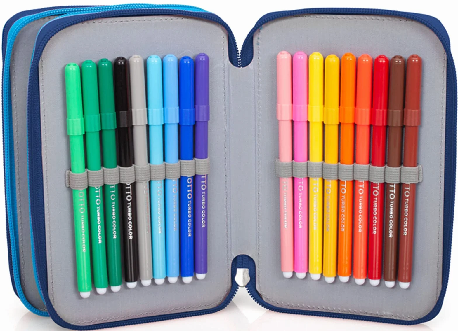 ssc napoli INACIO Astuccio Scuola Napoli Azzurri PARTENOPEI MULTISCOMPARTO 3 Zip PORTACOLORI PENNARELLI Giotto CM.20X13X6-99324