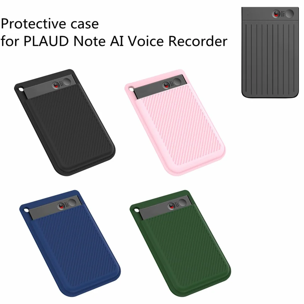 Custodia protettiva portatile in silicone adatta per la custodia da trasporto del registratore vocale PLAUD Note AI (Black)