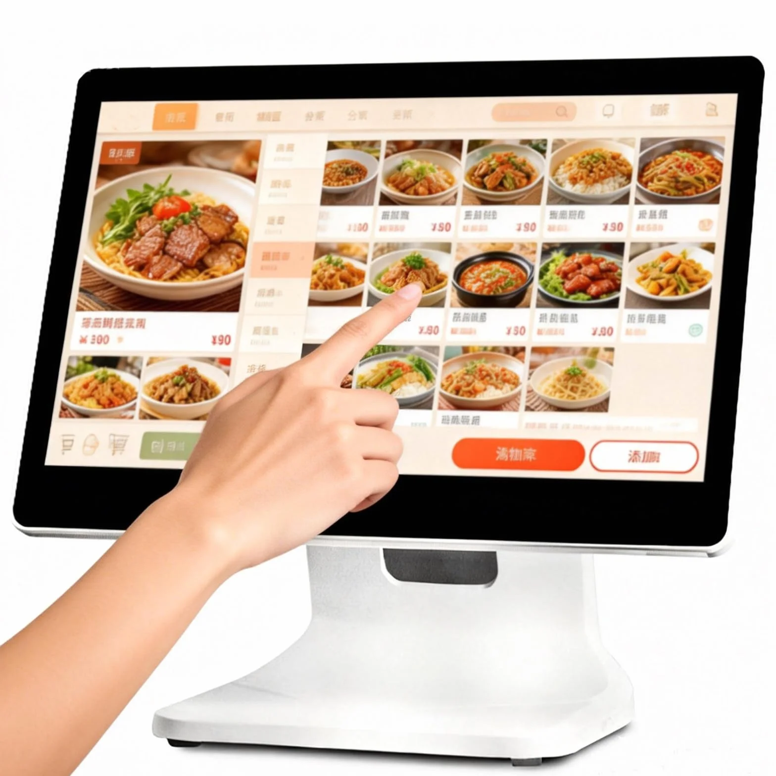 Egistratore di Cassa Commerciale-Sistema POS con Schermo Tattile 15.6" FHD-Registratore di Cassa Touchscreen -4g + 64g- Cassa Professionale per Ristoranti e Negozi