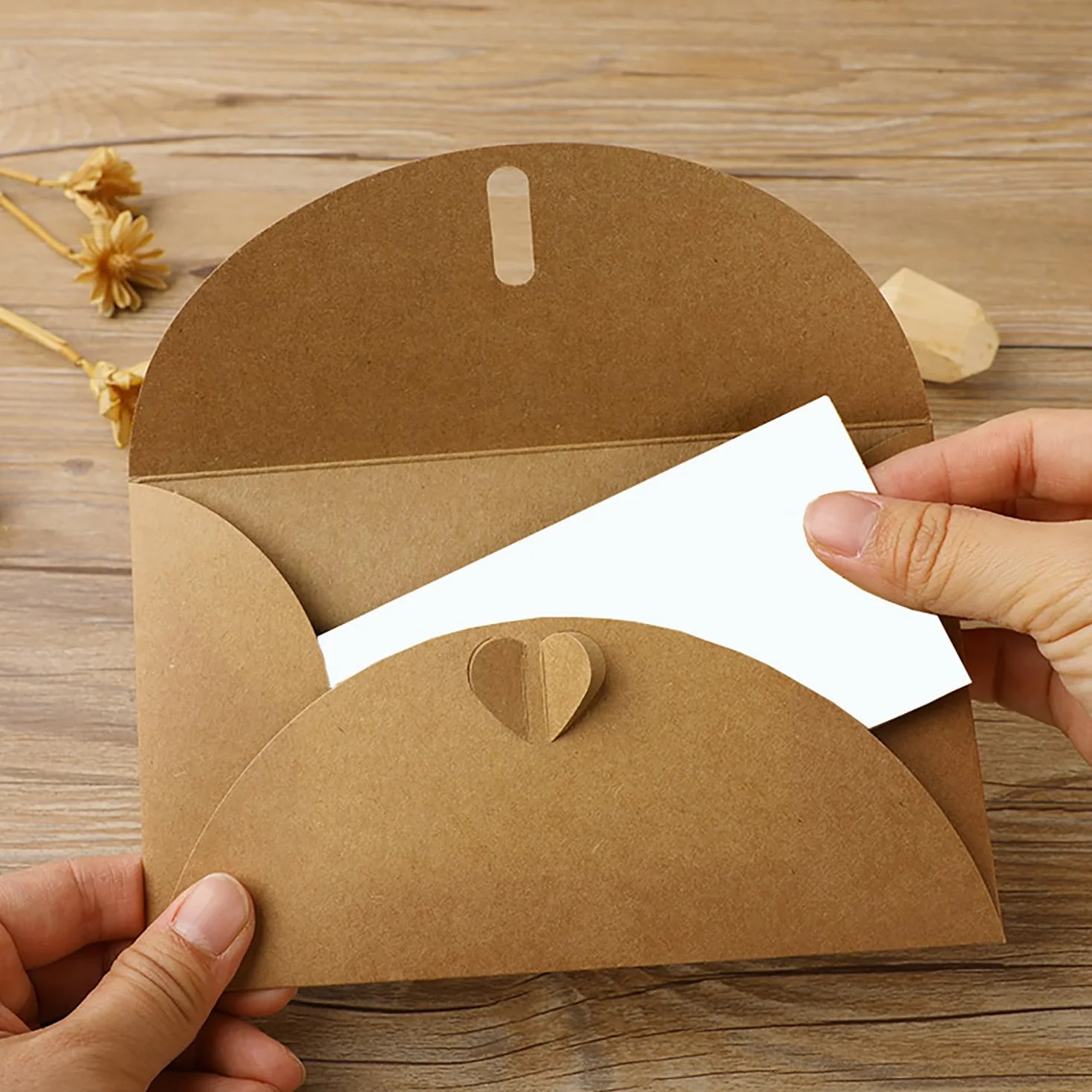 Buste Kraft 30 Mini 4"x3" con Biglietti Vergini per Natale Ringraziamento Matrimonio Compleanno