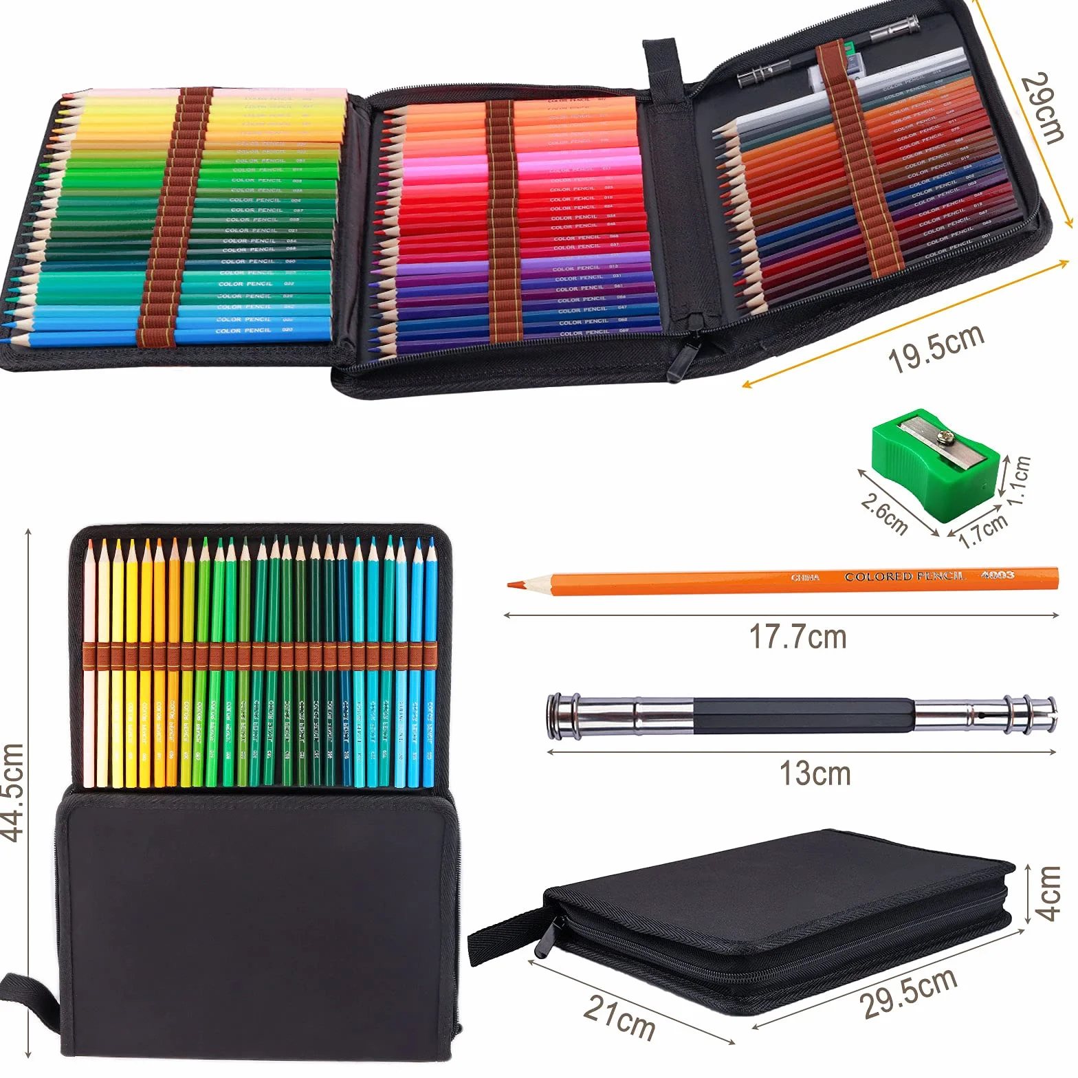 Frasheng Professionali Matite Colorate Set da 72 con Astuccio Zip Gomma Estensore Temperino per Disegno