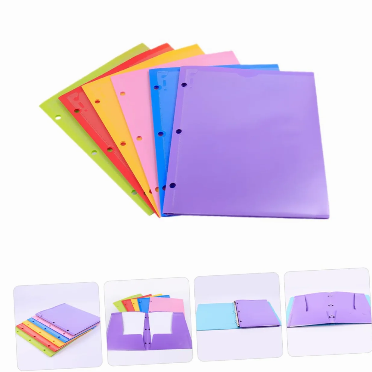 Cartelle Portadocumenti A4 a Doppia Tasca Pp 6 Pezzi | Design a Doppia Fessura, per Menu e Fogli D'ufficio, per Smistare e Conservare Documenti Colore Casuale