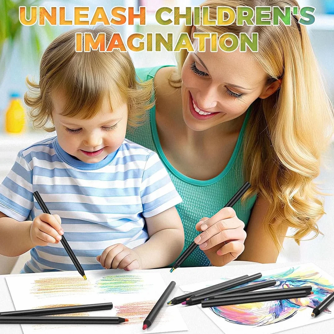 Matite Colorate Jumbo Arcobaleno Multicolori per Bambini e Adulti, Materiale Scolastico e Artistico