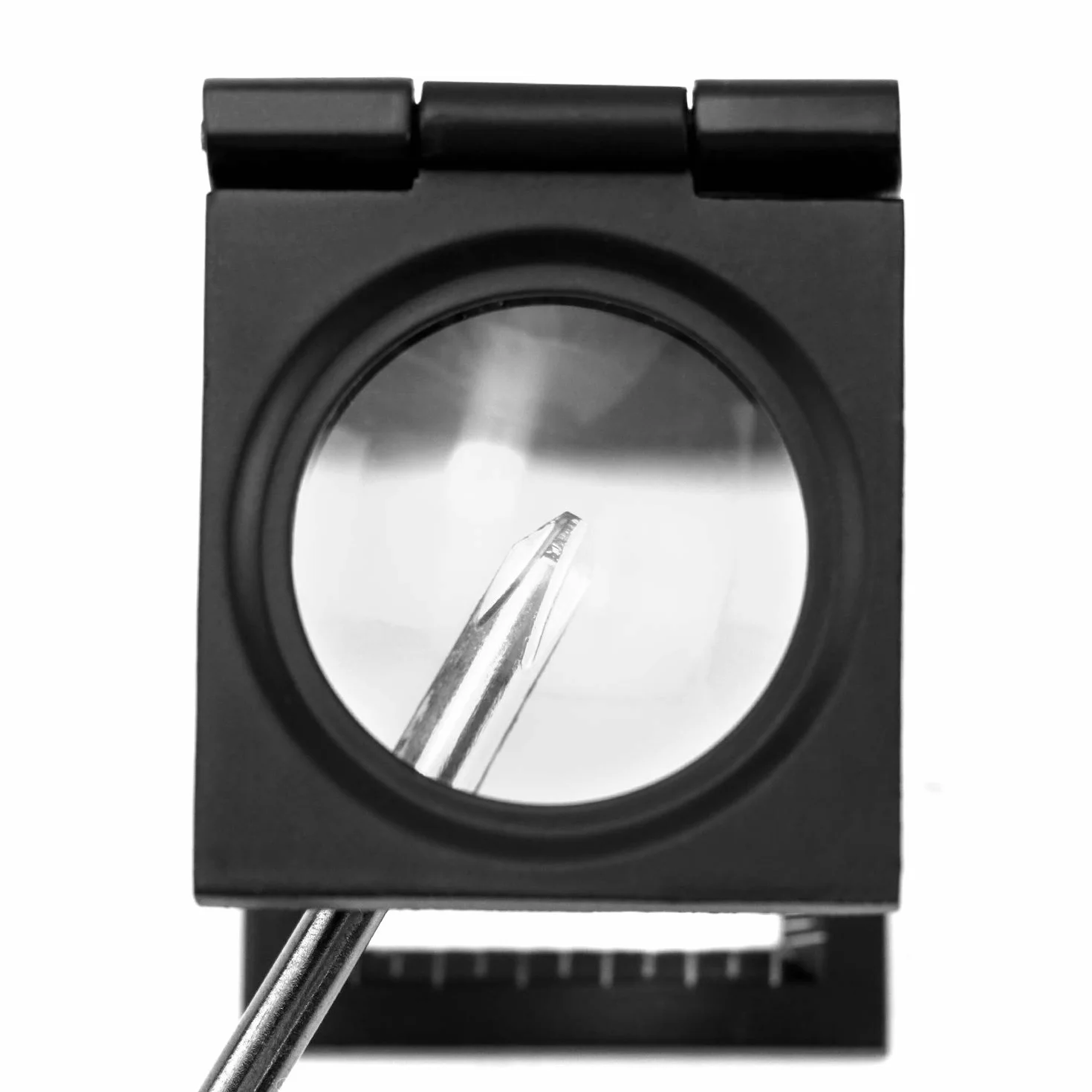 QWORK lente d'ingrandimento portatile pieghevole 10x con scala per ispezioni gioielli tessili