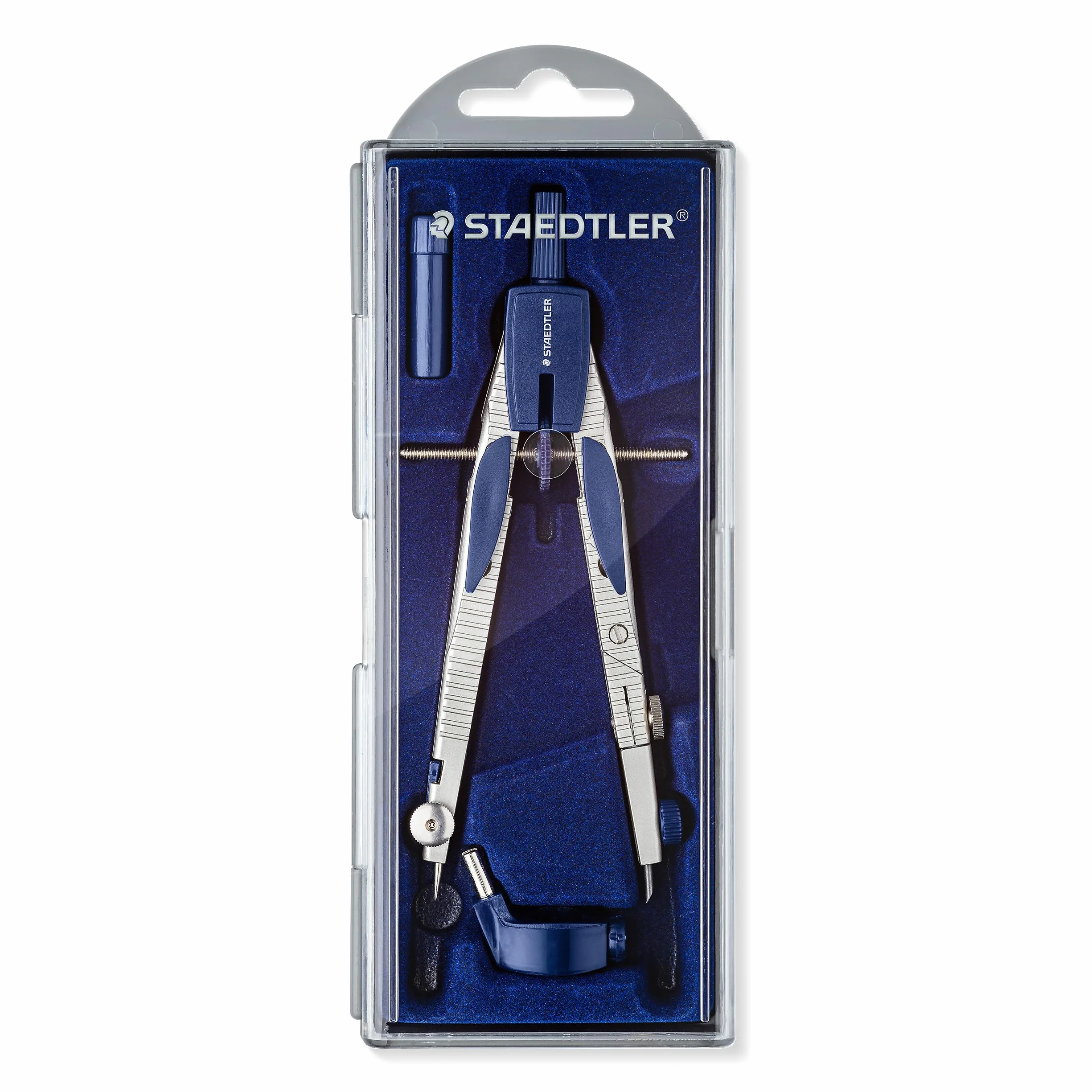 STAEDTLER compasso professionale regolabile con adattatore universale e mine di ricambio 553 01