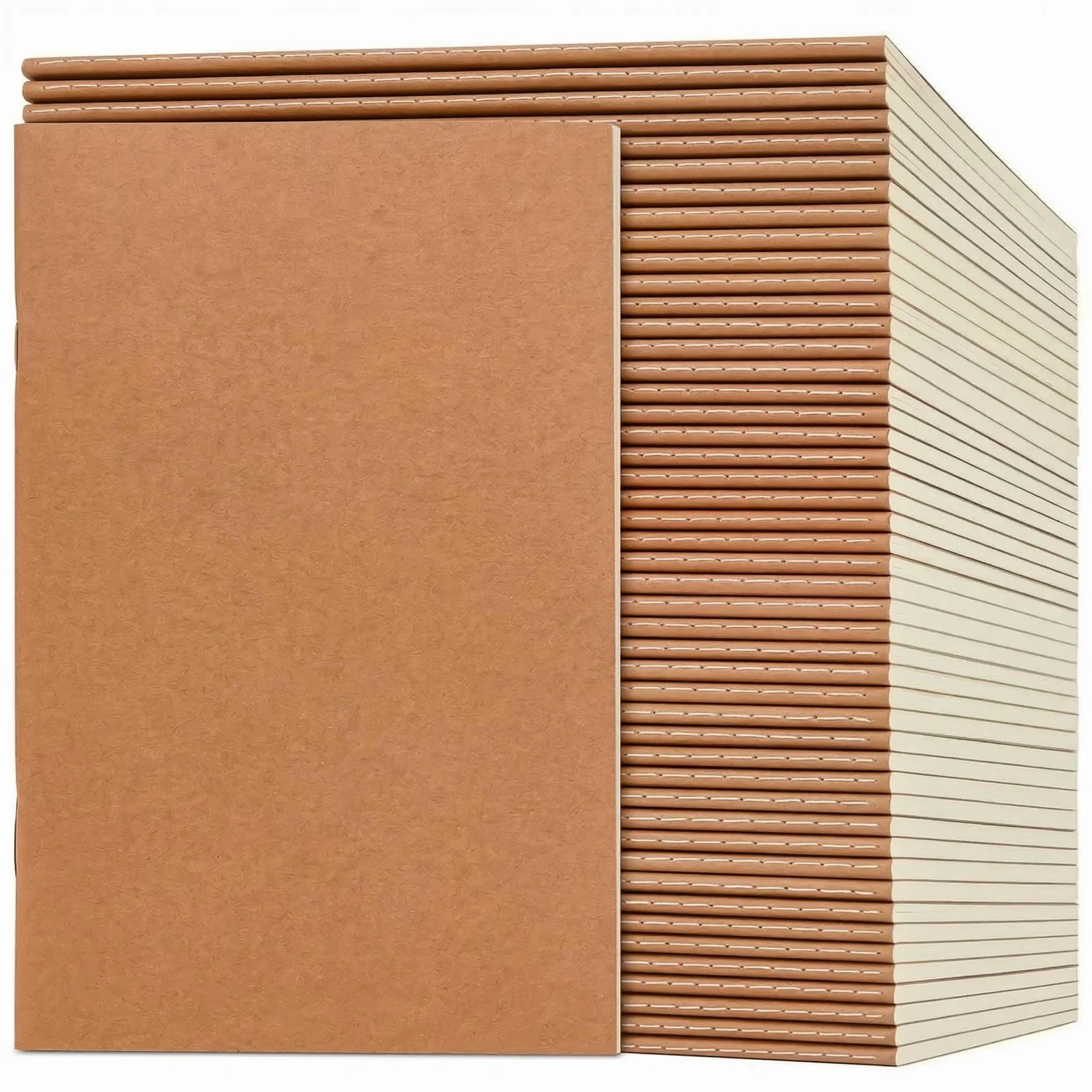 VEESUN Quaderni A5, 50 Pack Pagine Quadretti, Taccuini per Scuola | Ufficio e Viaggio Blocco Note Multifunzionale con Copertina Kraft, Regalo di Cartoleria per Back to School, Studenti e Adulti
