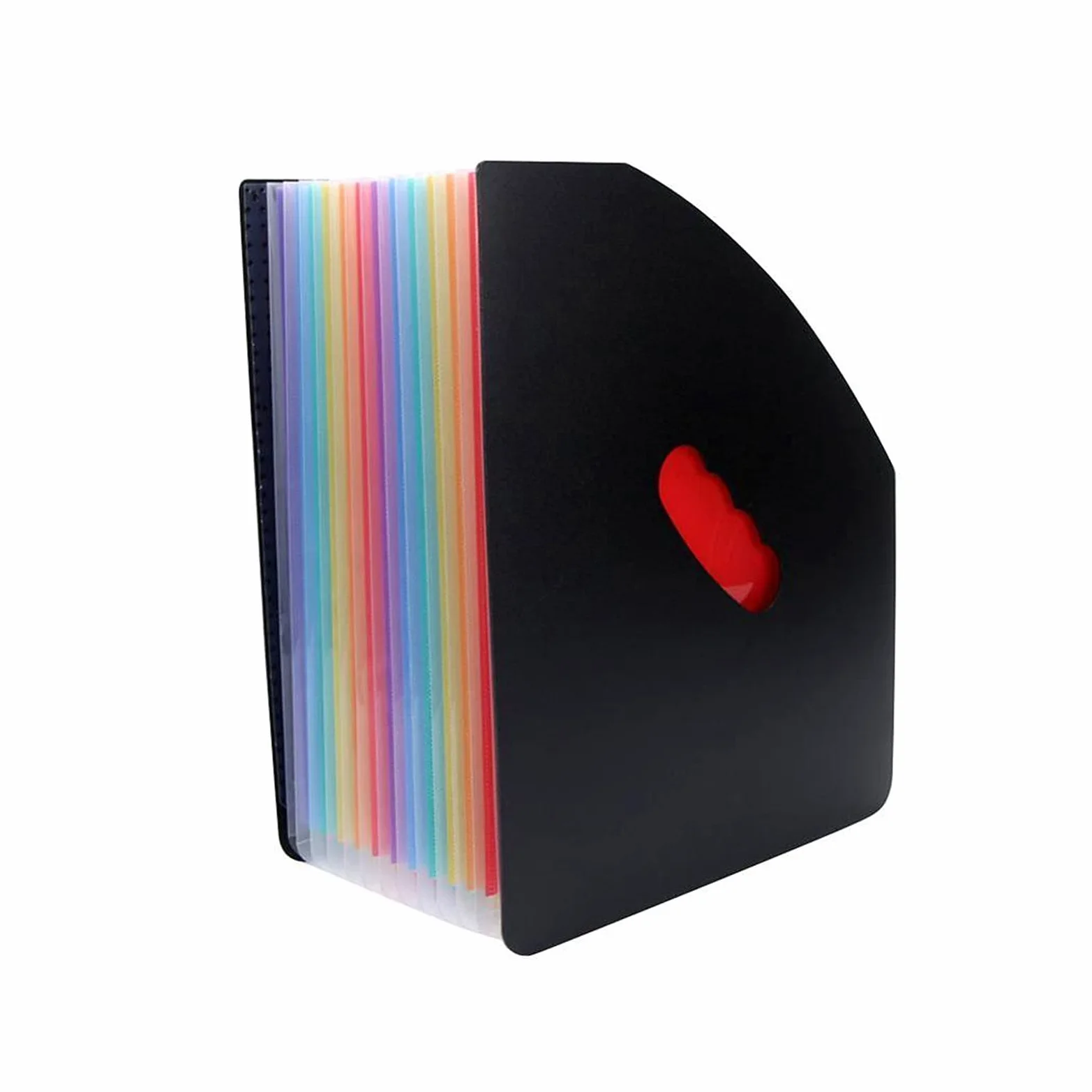 TOMYEUS Cartelle di File 13 Tasche in espansione di File Folder A4 Organizzatore Portatile Business File di Business Forniture for Ufficio Cartelle di File di Office (Color : Black)