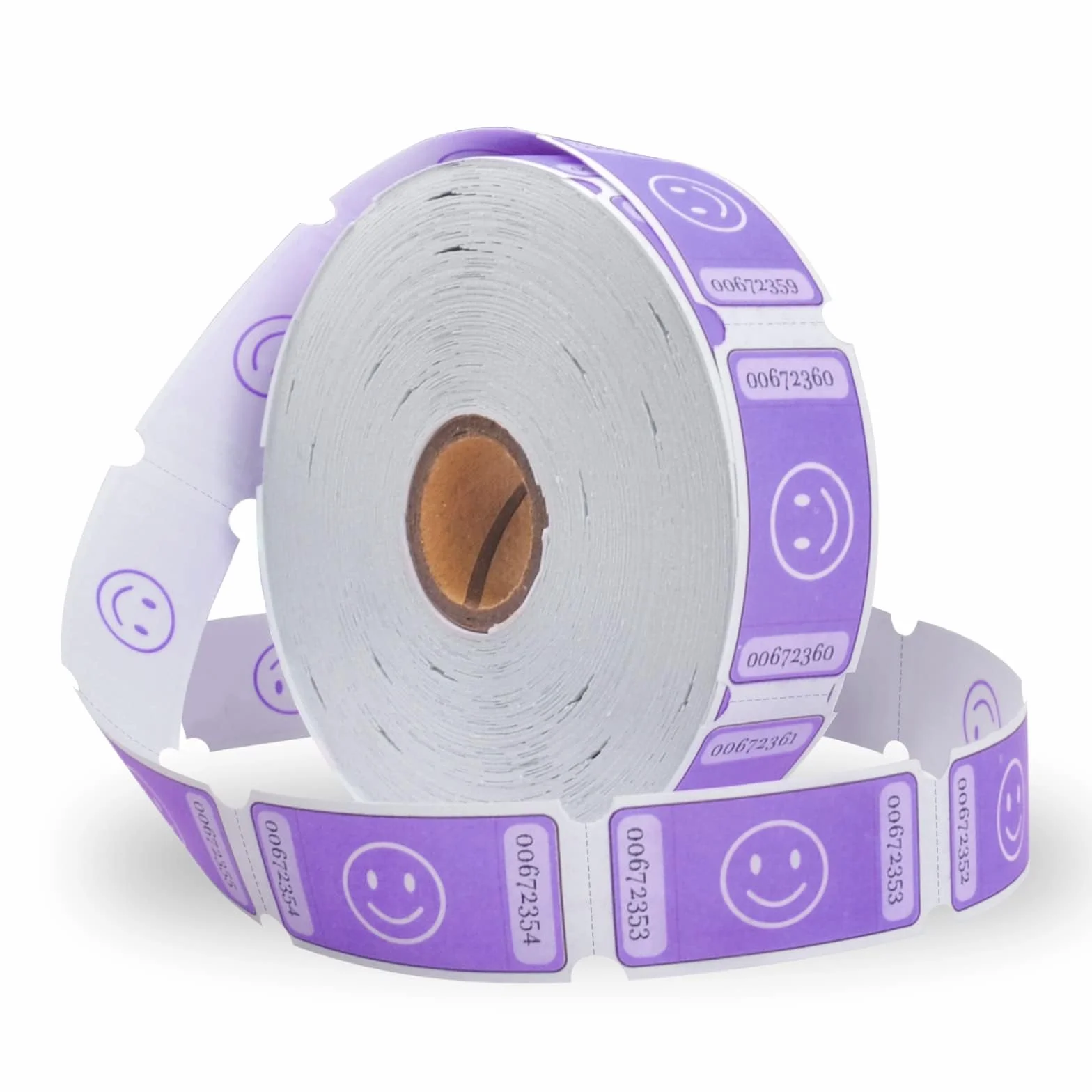 L LIKED Smile Tombola-Tickets auf Rolle, 2,5 x 5,1 cm, 1000 Tickets, Violett