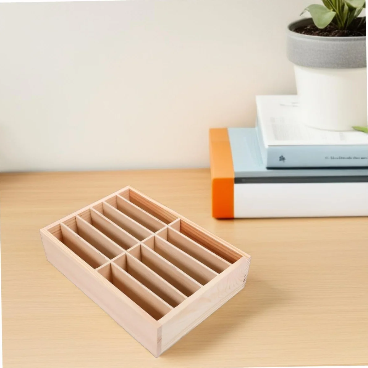 Homoyoyo Organizer in Legno Per Cellulare 12 Scomparti, Porta Telefono Da Tavolo Compatto e Protettivo, Supporto Per Cellulare Da Ufficio e Aula, Set 2 Pezzi Per Gestione e Archiviazione Telefoni