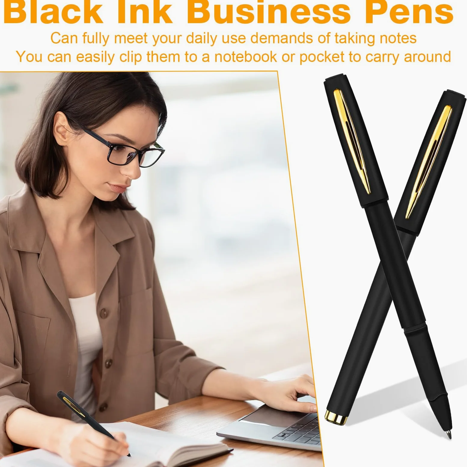 Outus 60 penne a sfera con inchiostro gel nero, punta ultra fine, penne a sfera in gel per ufficio, scuola, scrittura, prendere appunti, schizzi