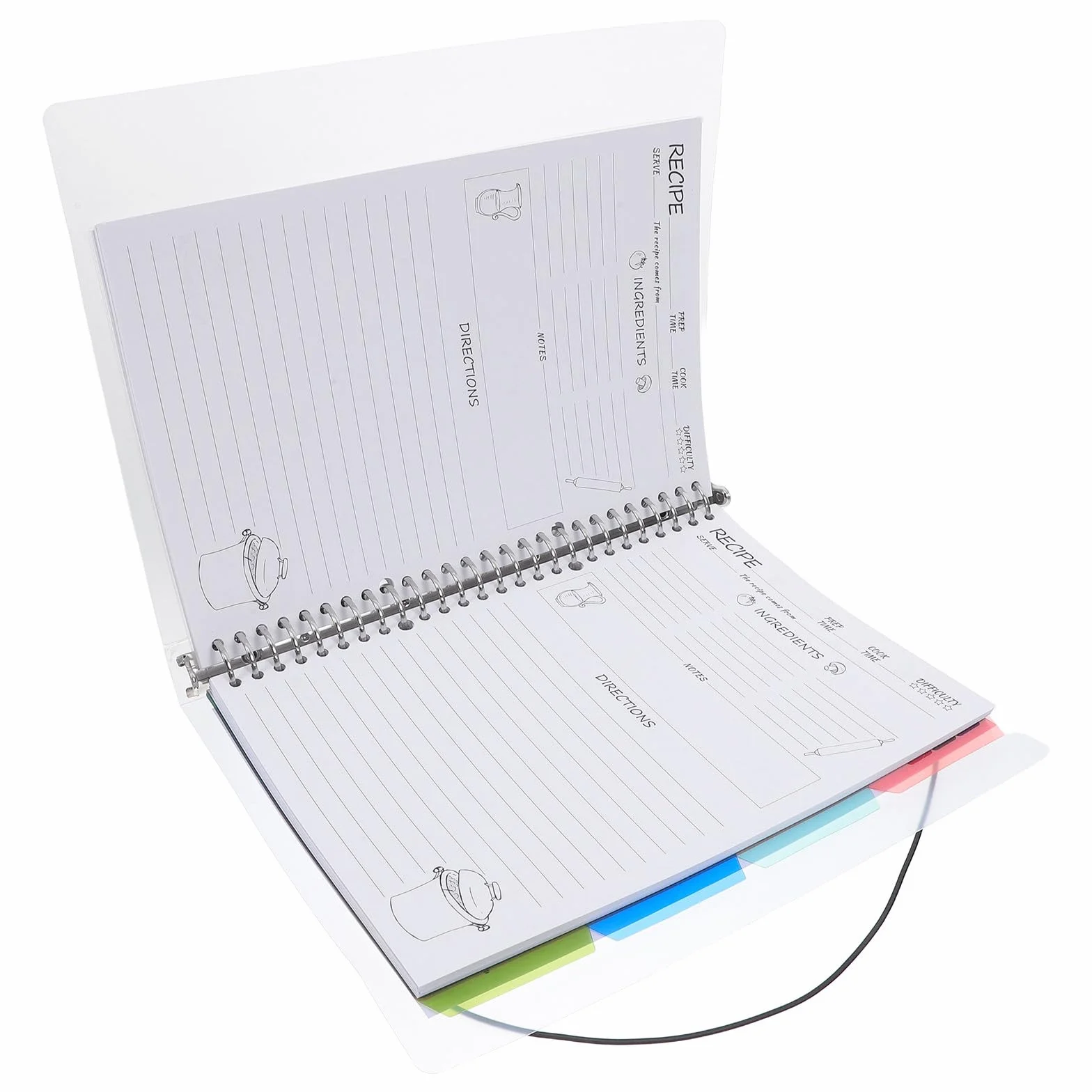 Alipis Quaderno di Pianificazione Ricette Fai da Te Portatile Lista della Spesa Integrata, Raccoglitore Planner Compatto per Organizzare Pasti in Viaggio, Libro di Ricette per Cucina