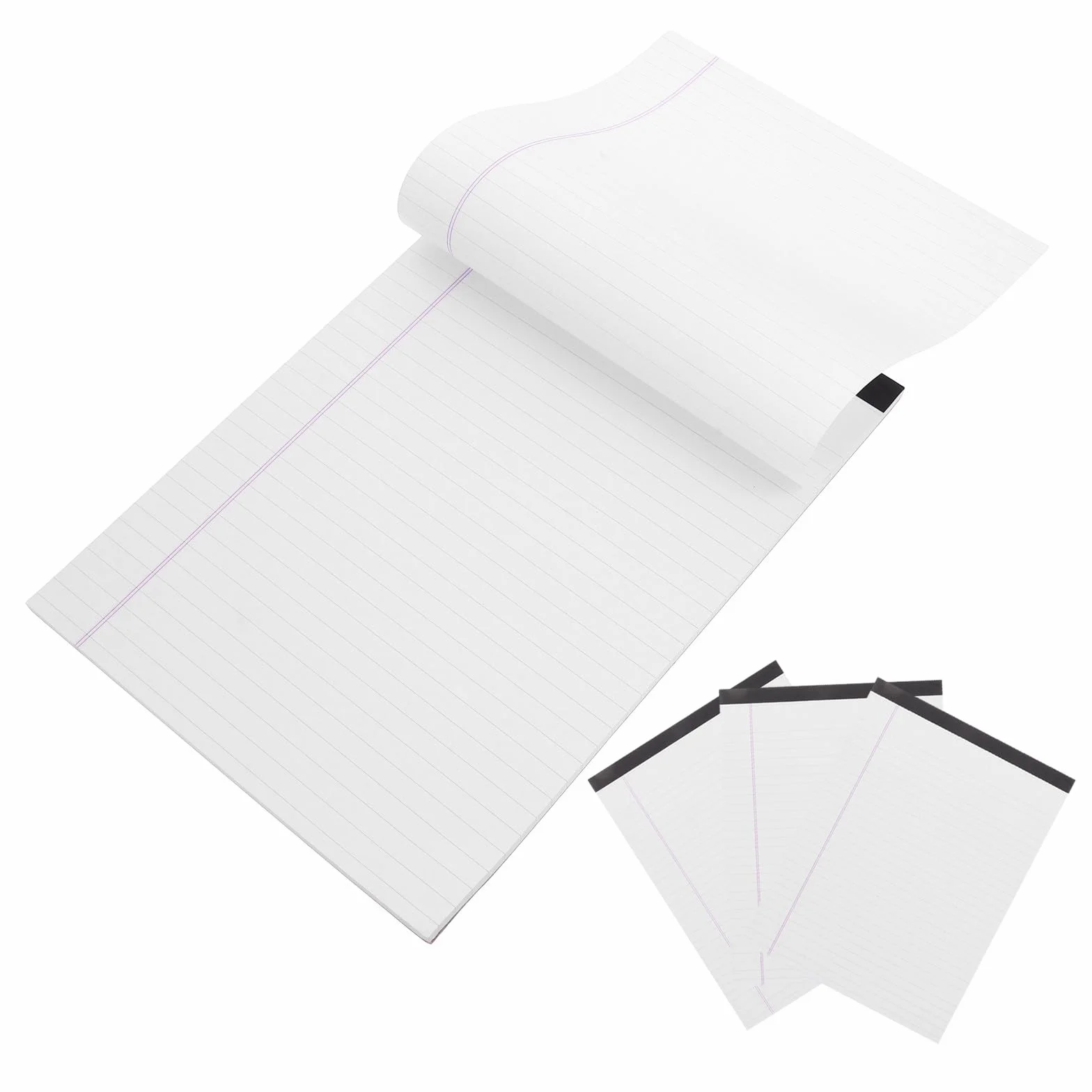 Beavorty Blocco Note Legale Stampa Singola Carta Bianca 4 Pezzi A4 Righe Larghe Facile da Strappare per Scuola e Ufficio Studenti