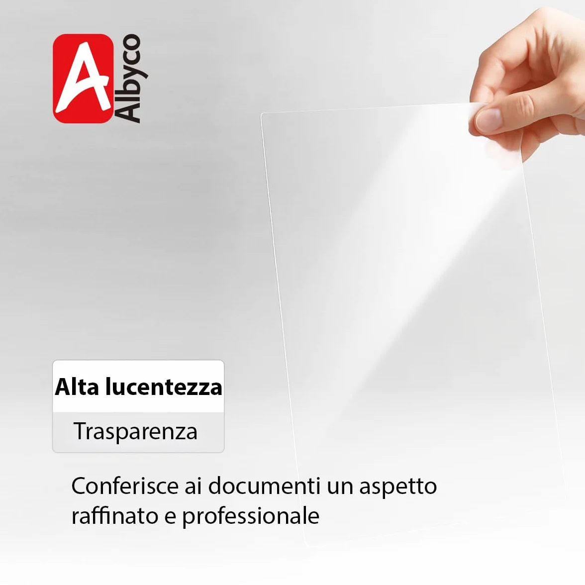 Albyco Copertine Rilegatura Trasparenti A4 0,20 mm 100 Pezzi