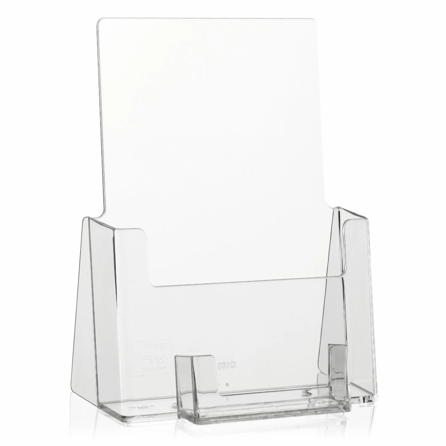 taymar LA-611 Espositore DIN A5 con scomparto biglietti da visita e porta opuscoli trasparente