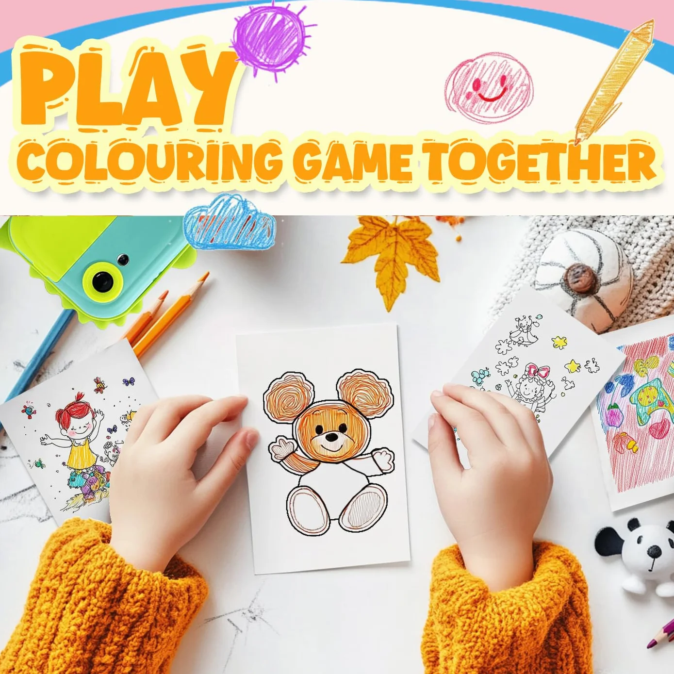 Pezzi di Carta Fotografica HD per Fotocamera Istantanea per Bambini, Rotoli Compatibili