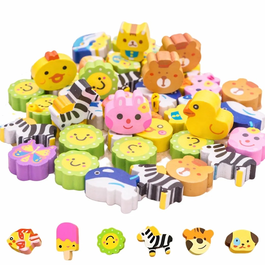 Gomme da Cancellare Animali per Bambini 30 Pezzi - Gomme Divertenti per Bomboniere, Premi e Regali