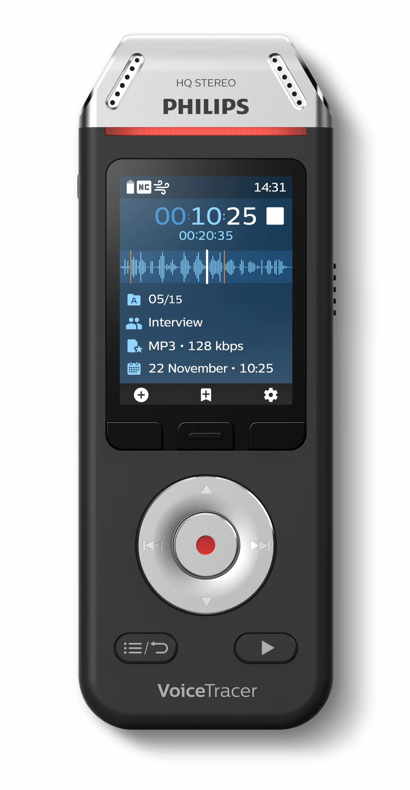 Philips DVT2110 registratore audio, registrazione stereo MP3 e PCM, 8 GB