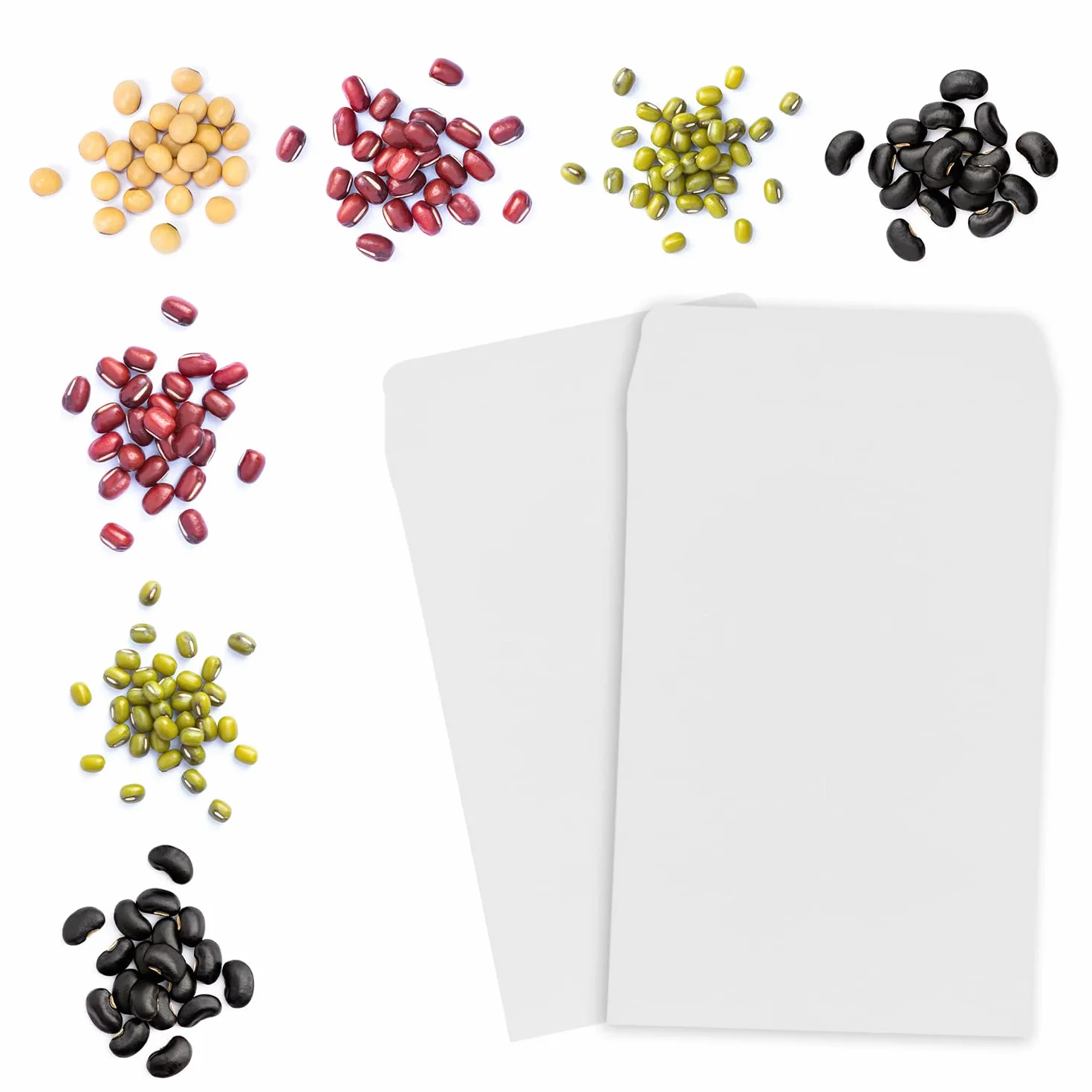 Buste Bianche Piccole in Carta Kraft 10x6 cm, per Semi, Monete, Perline - REEKNOKOL