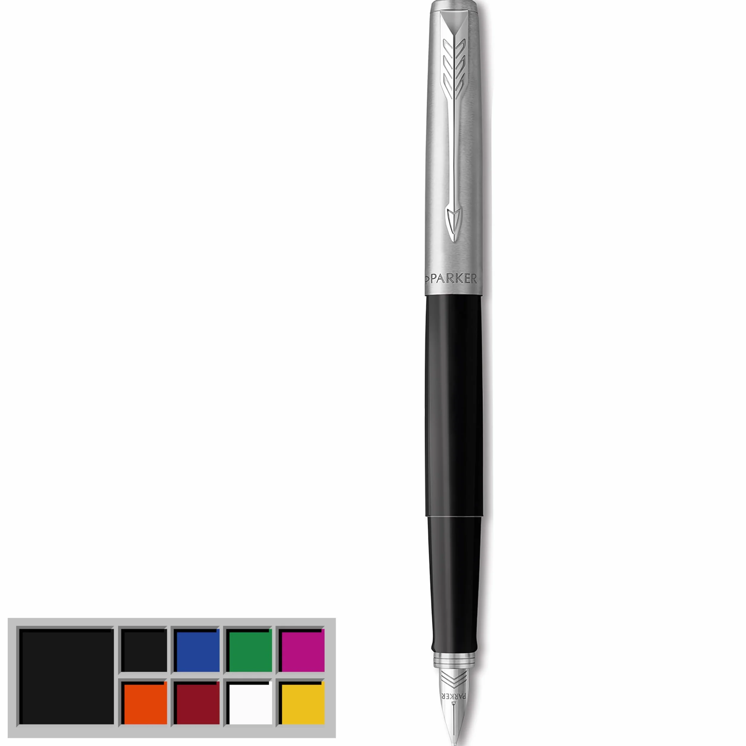 Parker Jotter Originals penna stilografica nero pennino medio inchiostro blu nero