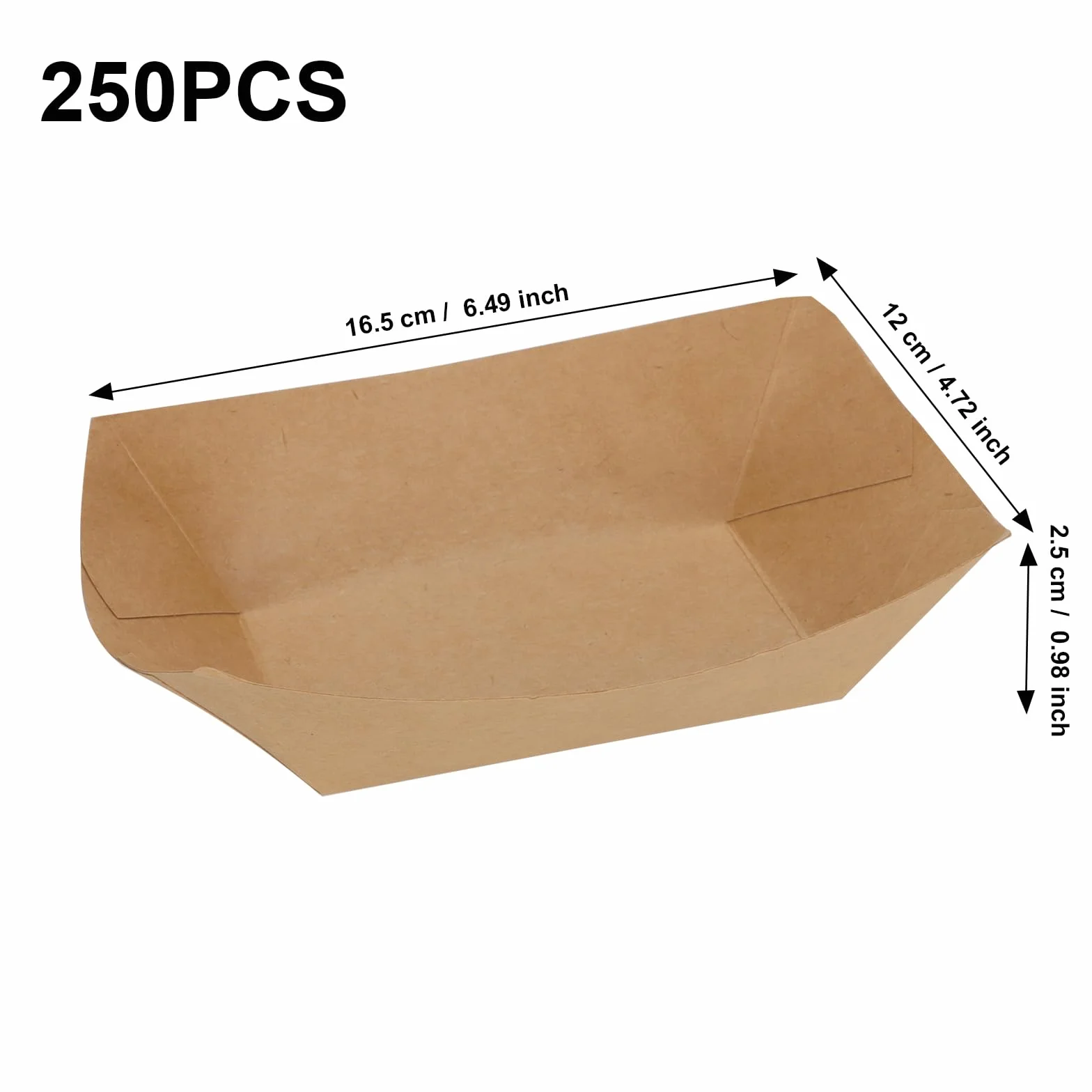 Ciotole in cartone kraft 165 x 120 x 25 mm per fingerfood snack patatine fritte