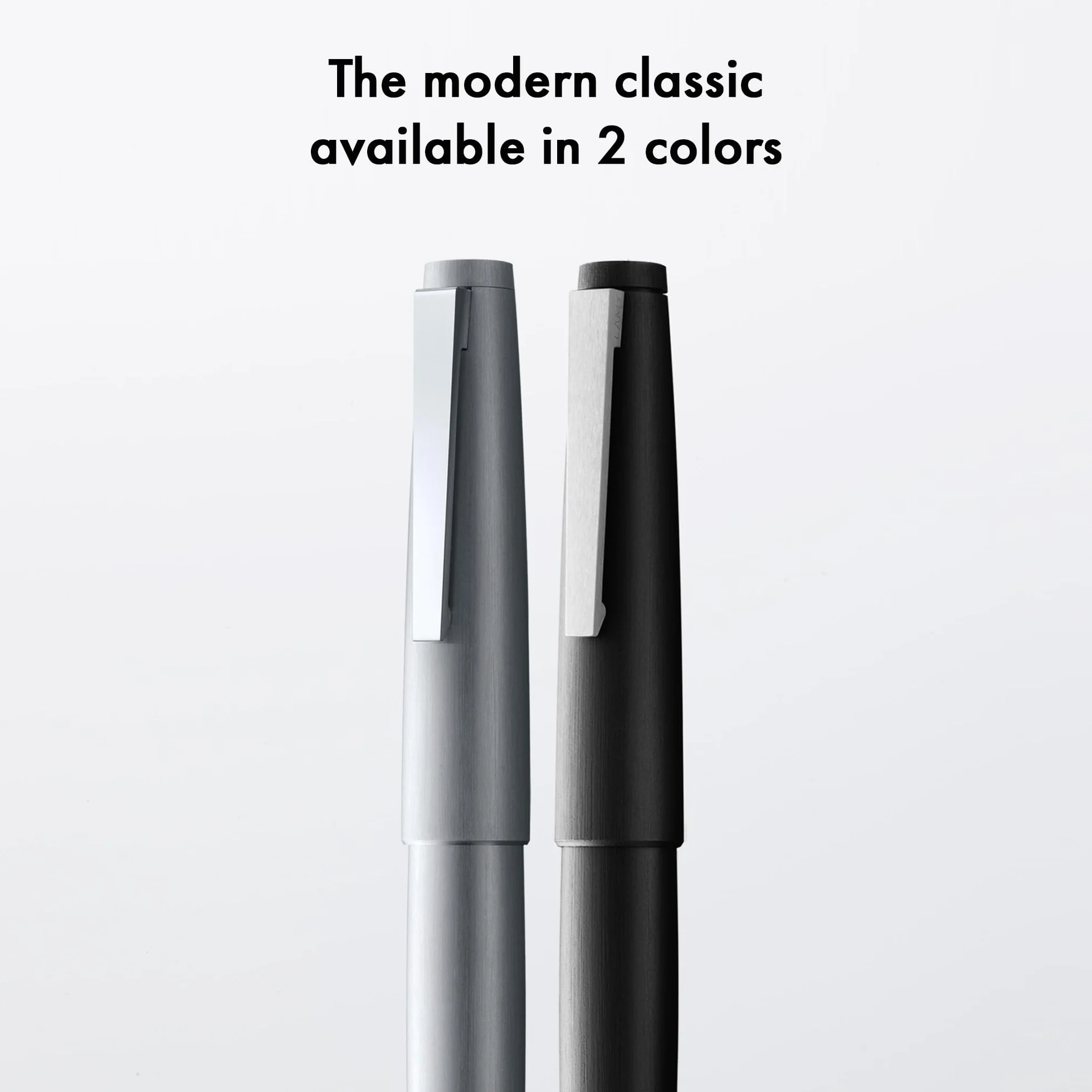 Lamy 2000 penna argento - elegante con fusto di acciaio inossidabile lustrato e smorto- pennino oro 14 ct., parzialmente placcato in platino - pennino OM