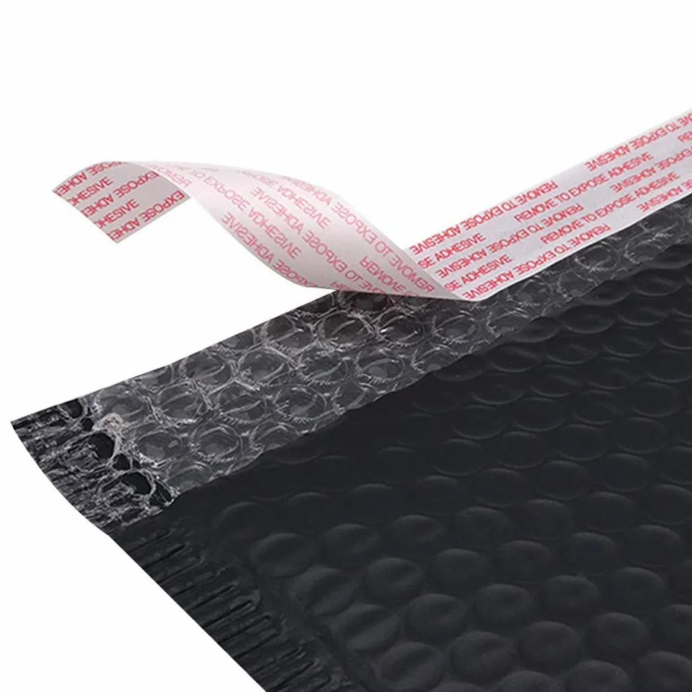 Buste Imbottite Per Spedizioni 50PCS Nero Bubble Mailer Busta opaca Busta Mailer Borse for imballaggio for affari Foderato Poly Mailer Busta autosigillante Borse for spedizione Buste Imbottite(18x23cm