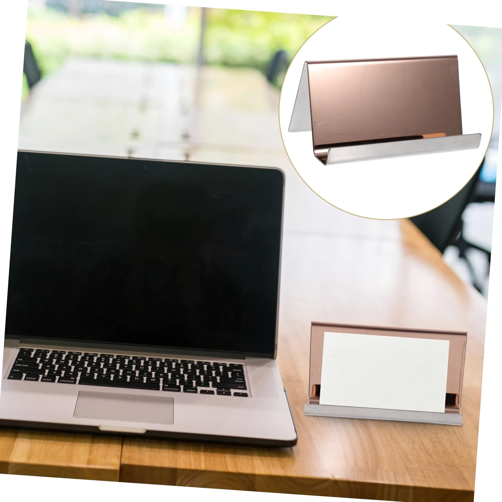 Artibetter 4 Pezzi Biglietti Visita Inossidabile Espositore per Carte Scrivania Design Elegante e Compatto per Ufficio e Ricezione Confezione