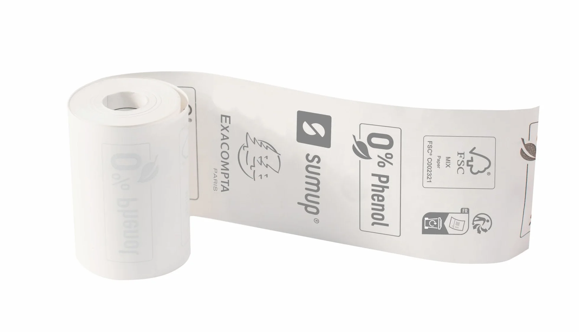 Exacompta SumUp Scatola 20 rotoli carta termica 55 g/mq 57x30mm senza fenolo bianco