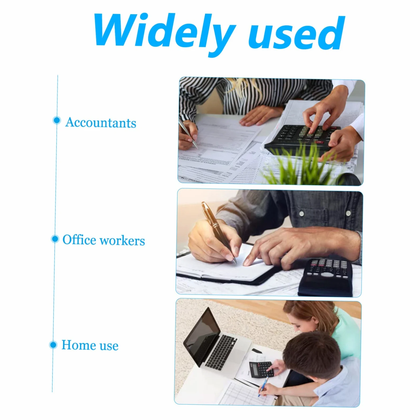 Calcolatrice da Ufficio Grande Display Lcd a 12 Cifre, Tasti Staccabili, Abs Leggero per Scuola, Casa e Negozio