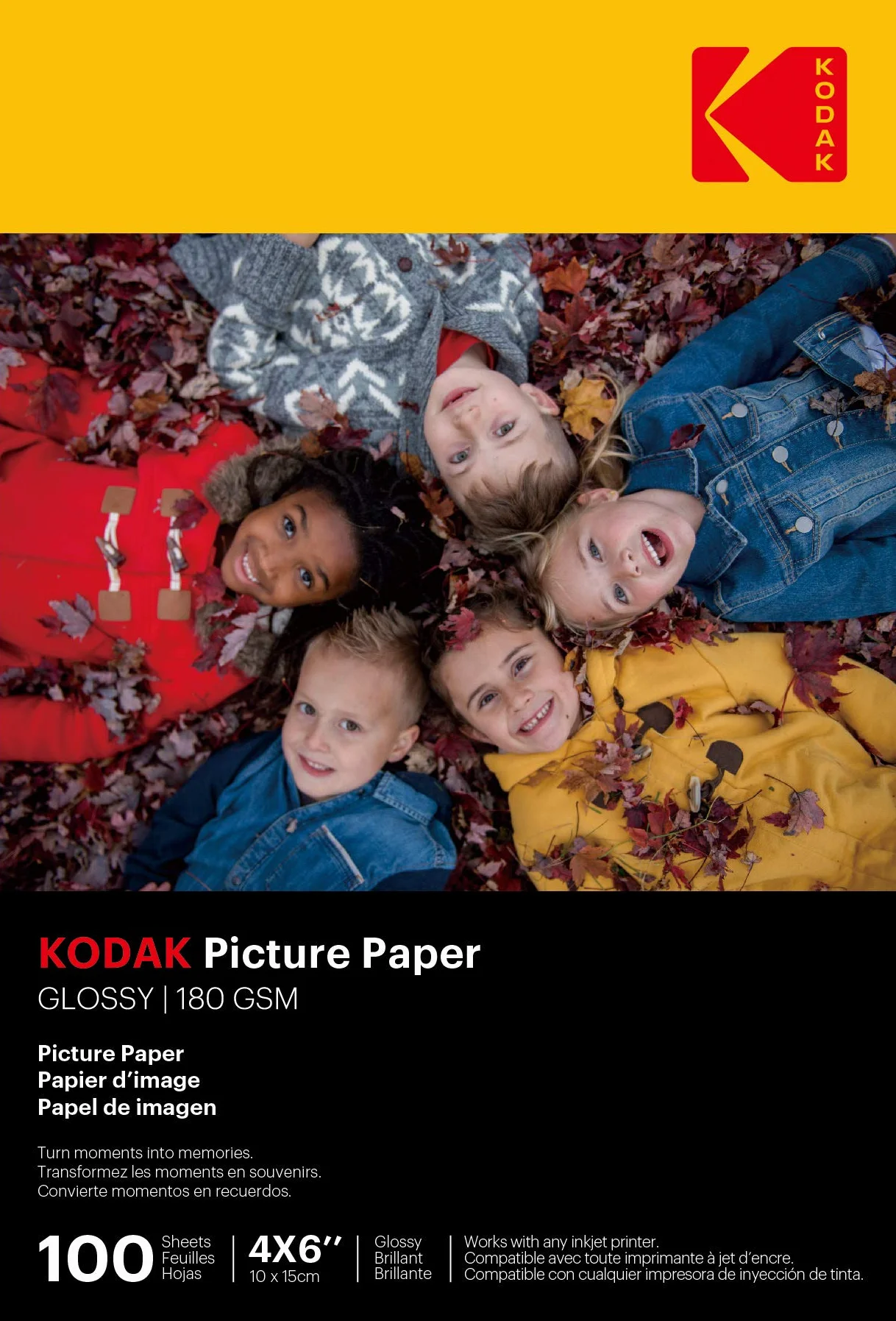 KODAK Picture Paper A6 180g/m² Carta Fotografica Lucida 100 Fogli