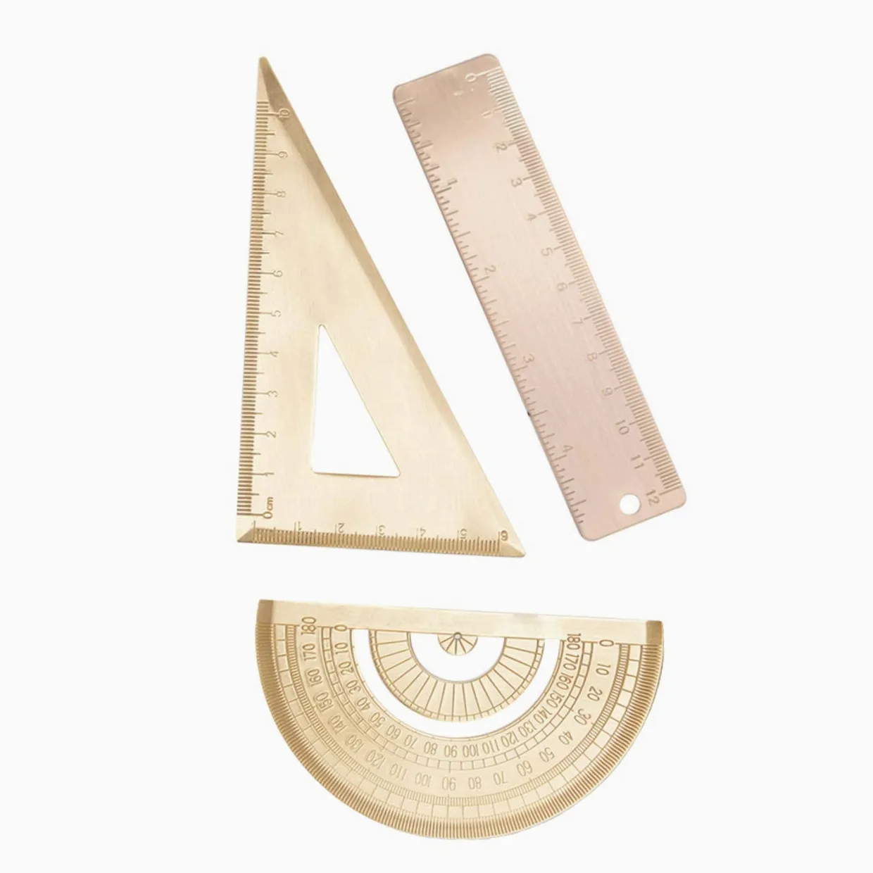 NUOBESTY 3sets Righelli Geometrici Triangolo Goniometro e Righello Da Strumenti Di Misura Per Matematica e Disegno Alta Visibilità e Precisione
