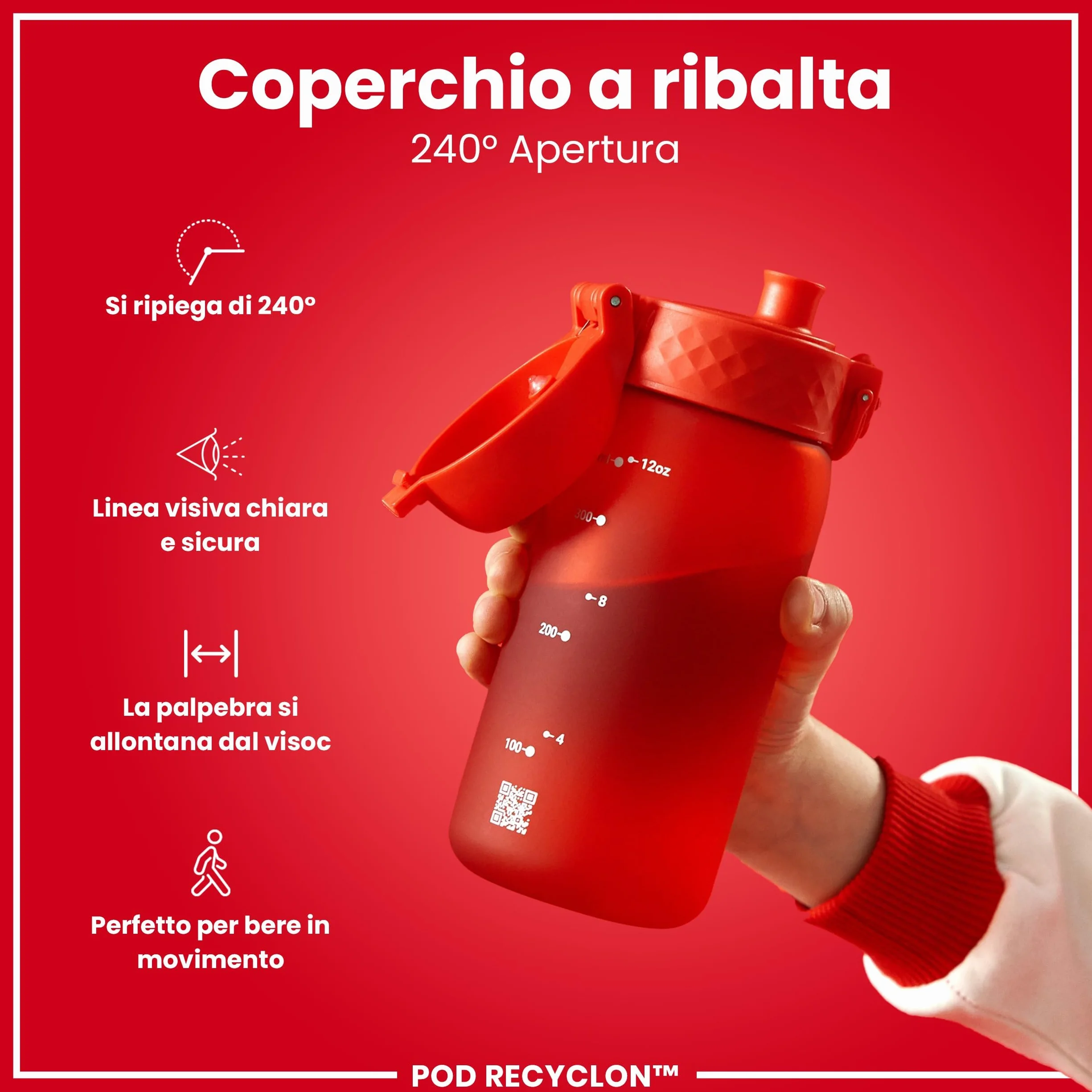 Ion8 Borraccia per Bambini 350 ml a Prova di Perdite Lavabile in Lavastoviglie Senza BPA
