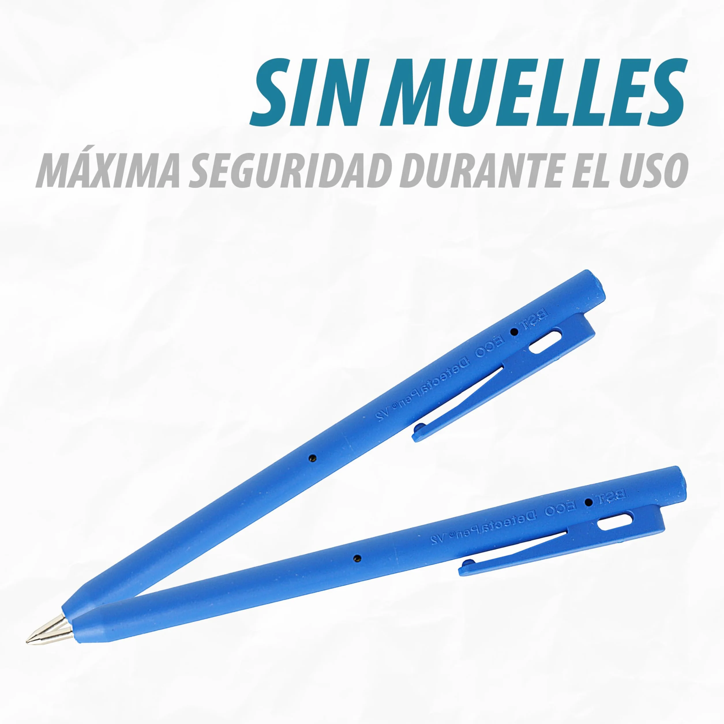 Maya Professional Tools ST1EV221C-2/2 Penna rilevabile in metallo e raggi X, inchiostro normale, con clip, 50 unità, corpo blu, inchiostro blu