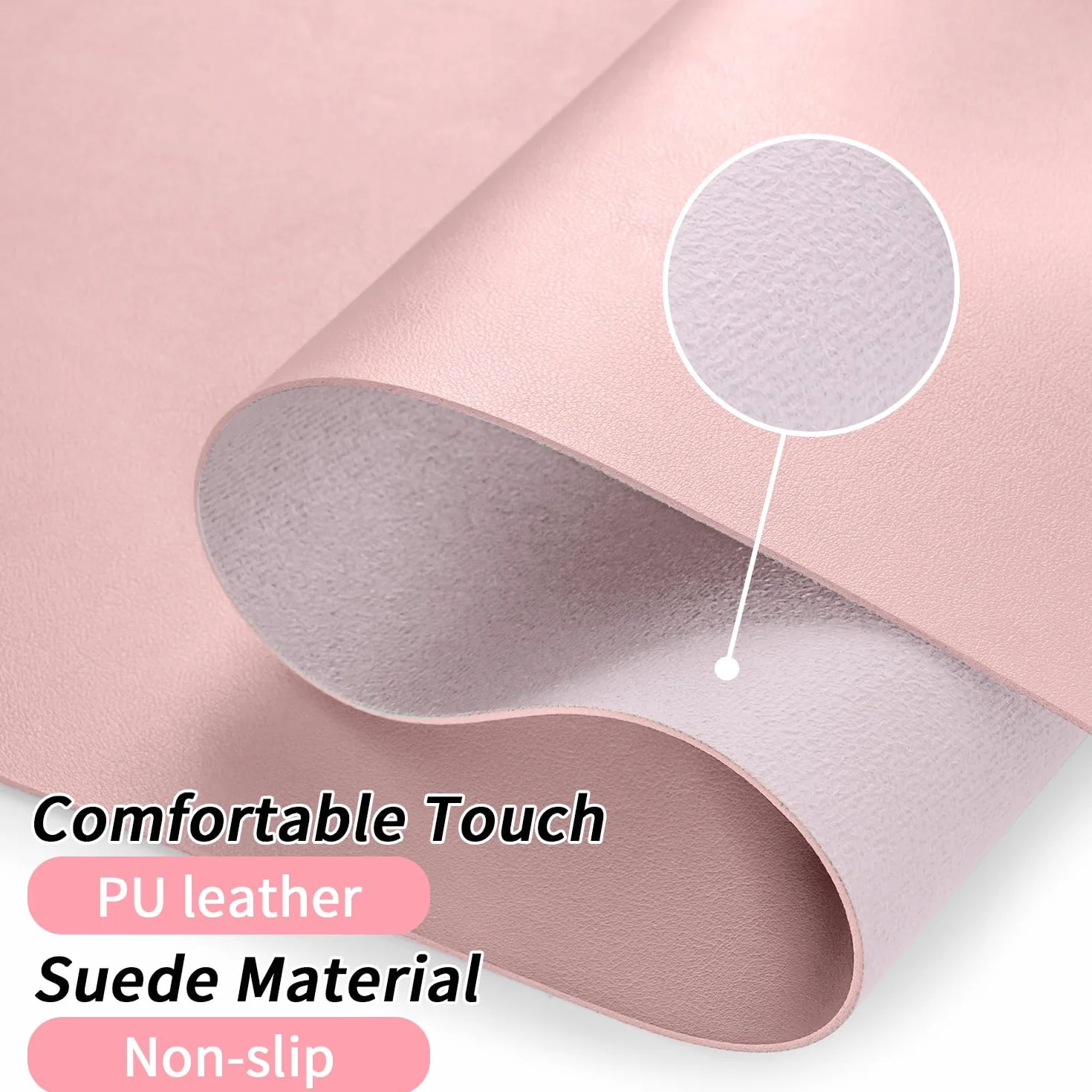 Niviy Tappetino Scrivania in Pelle PU 60x40 cm Rosa Tenero Impermeabile Antiscivolo Desk Mat